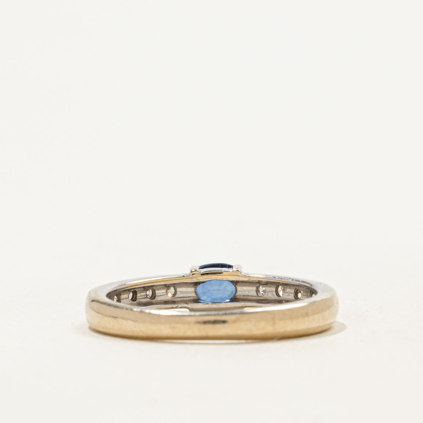 18k East West Sapphire & Diamond Accented Ring | 0.20ct, 0.08ctw | SZ 4.75 |