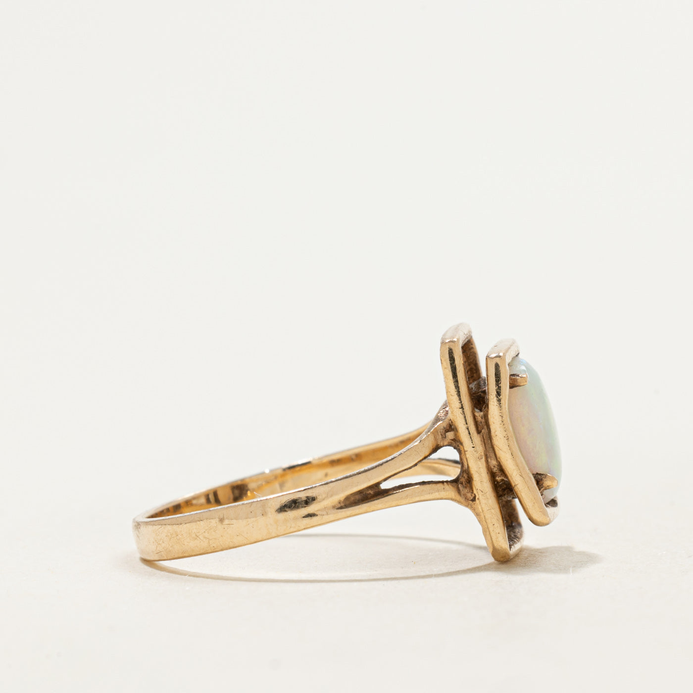 10k Framed Opal Open Shank Ring | 0.60ct | SZ 6.75 |