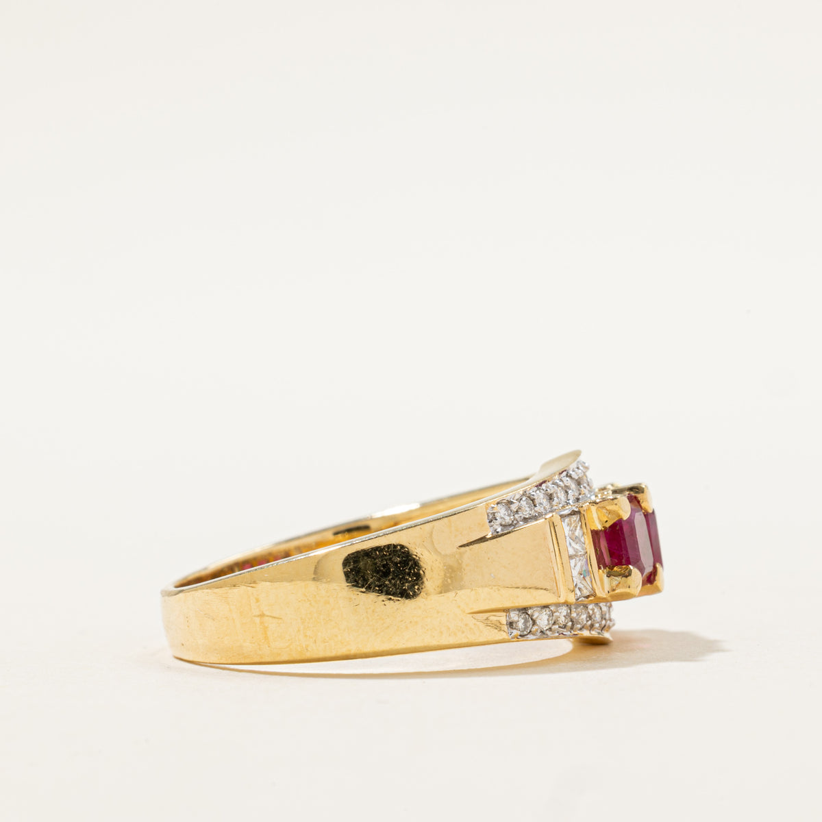 Synthetic Ruby & Diamond Ring | 1.50ctw, 0.25ctw | SZ 10.5 |