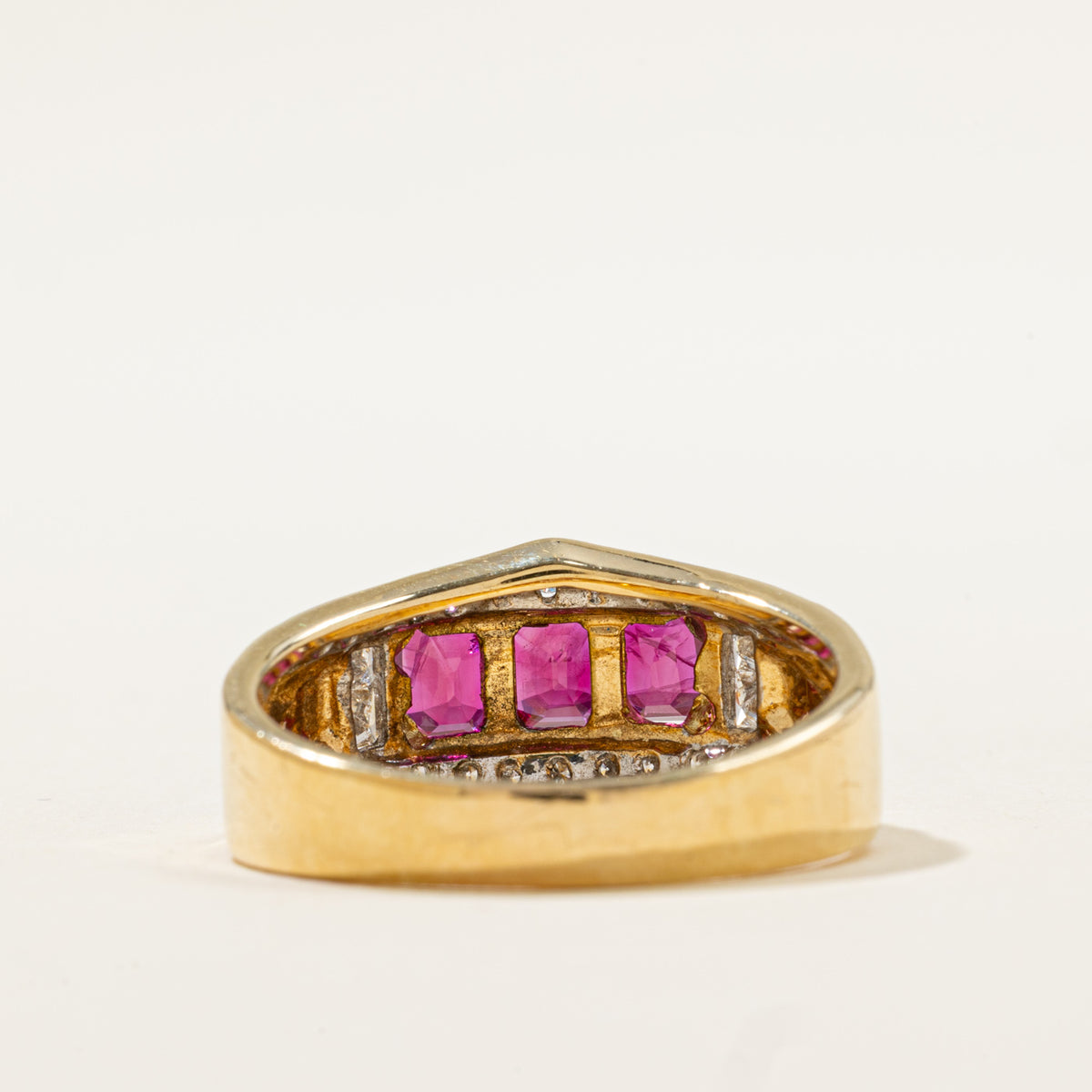 Synthetic Ruby & Diamond Ring | 1.50ctw, 0.25ctw | SZ 10.5 |
