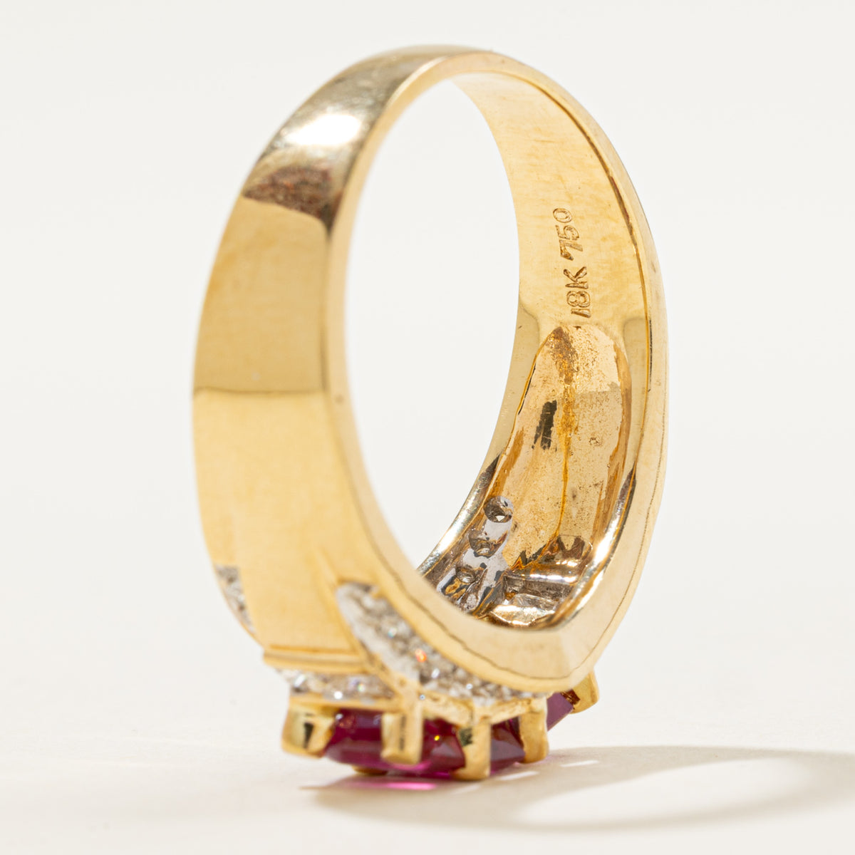 Synthetic Ruby & Diamond Ring | 1.50ctw, 0.25ctw | SZ 10.5 |