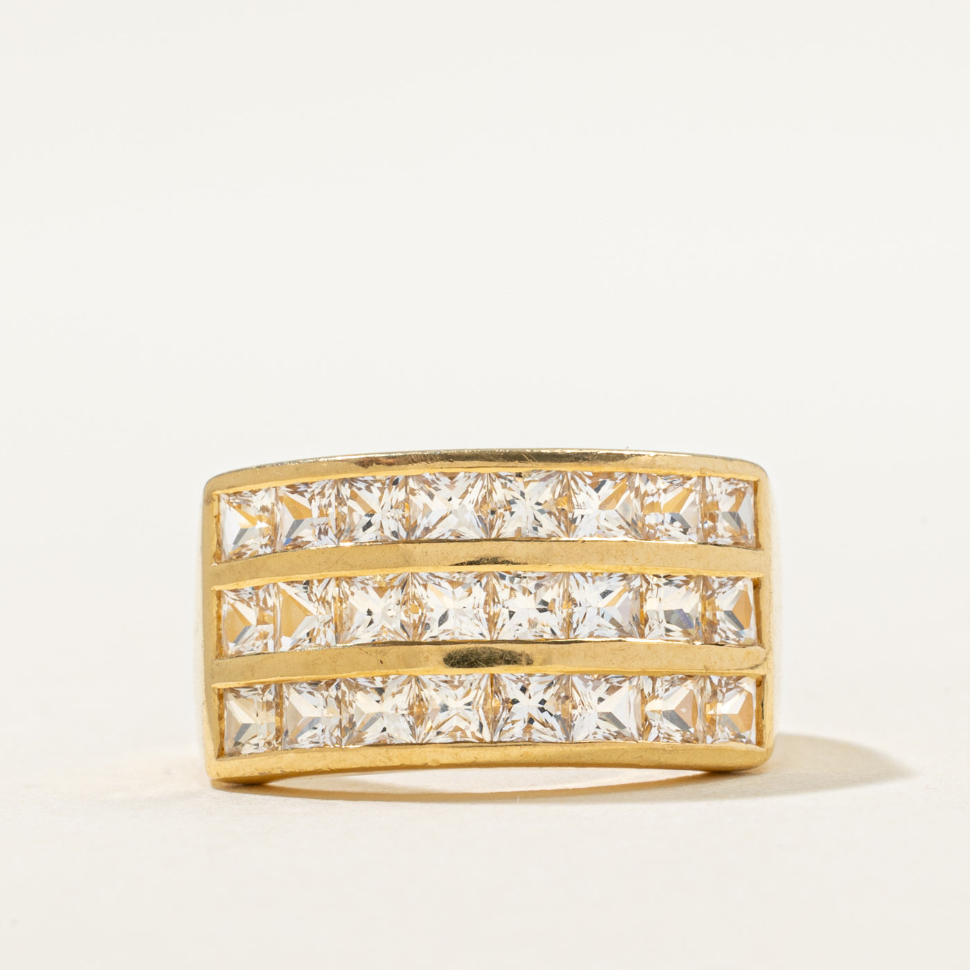 Bague saphir blanc à triple canal | 2,05 ct | Taille 7 |