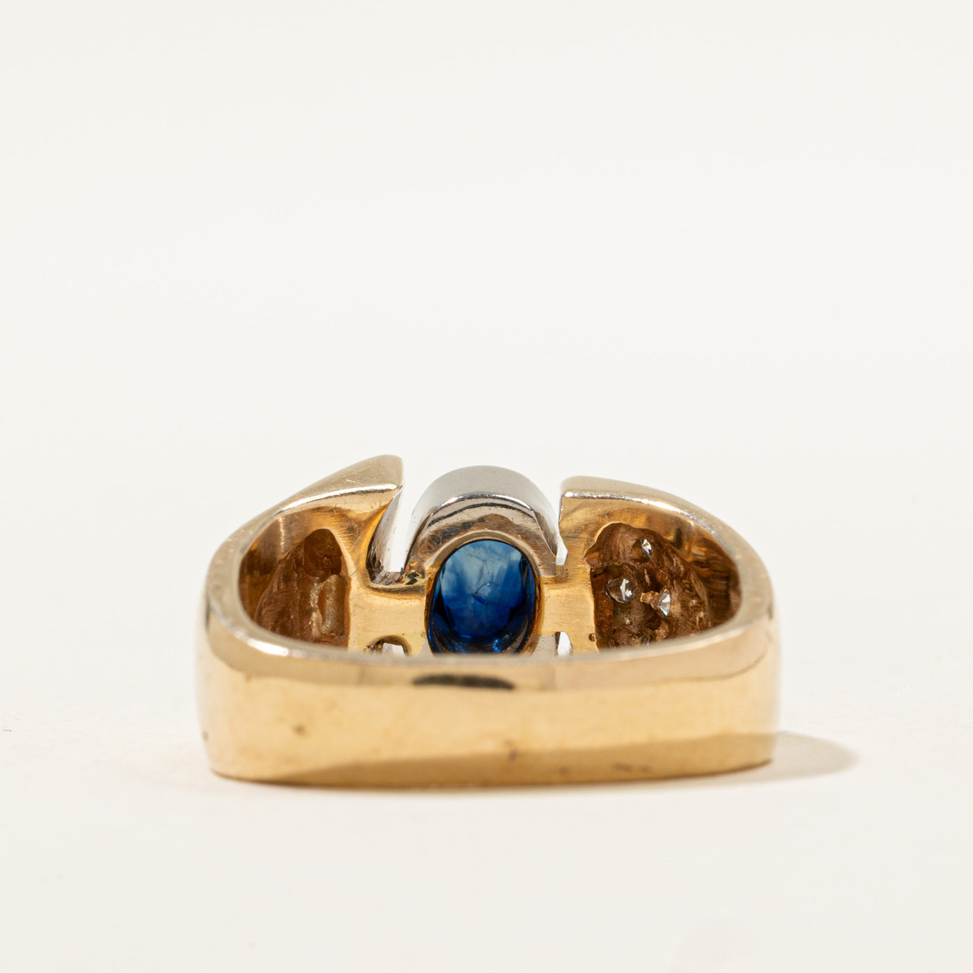 Offset Sapphire Bezel Ring | 0.40ct, 0.10ctw | SZ 6.75 |
