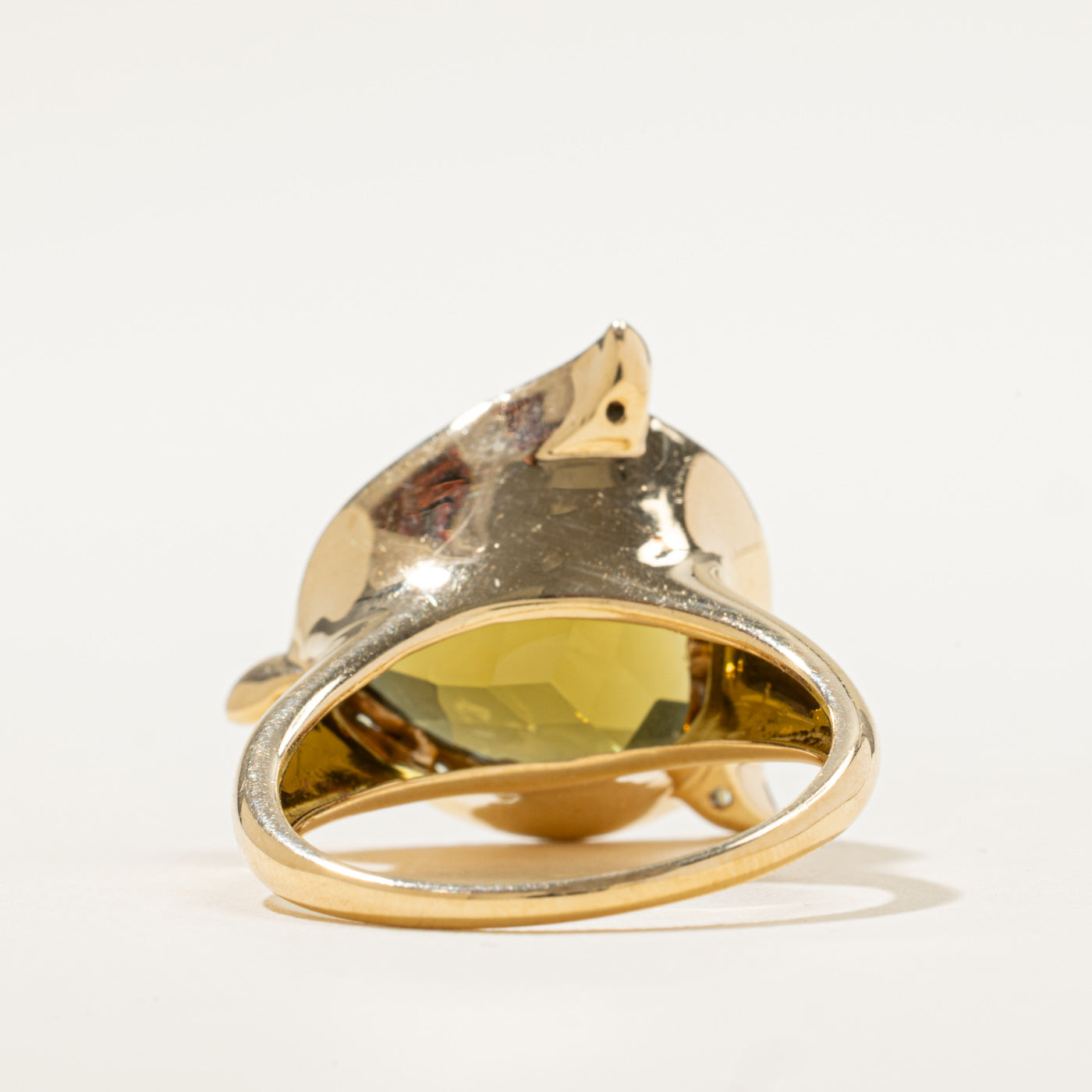 Bague cocktail en quartz citron et vert | 9,30 ct | Taille 10 |
