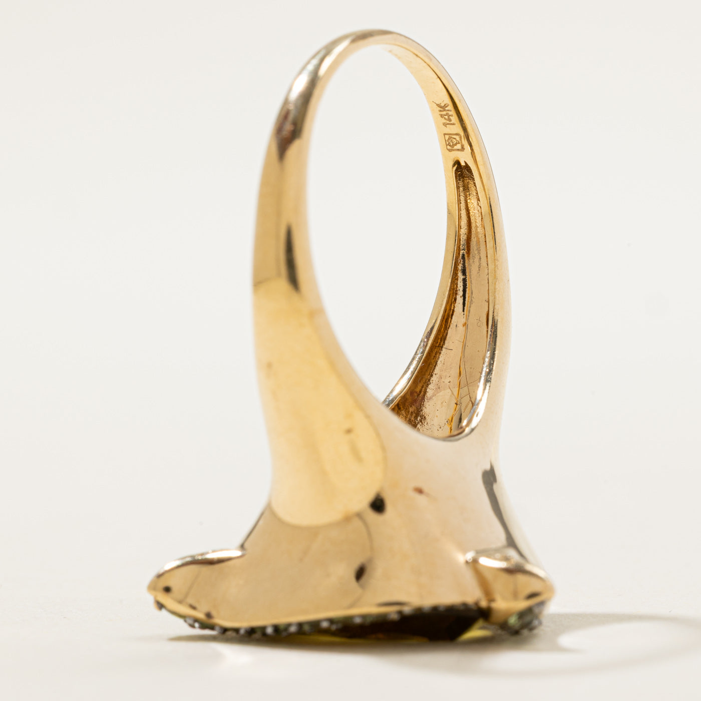 Bague cocktail en quartz citron et vert | 9,30 ct | Taille 10 |