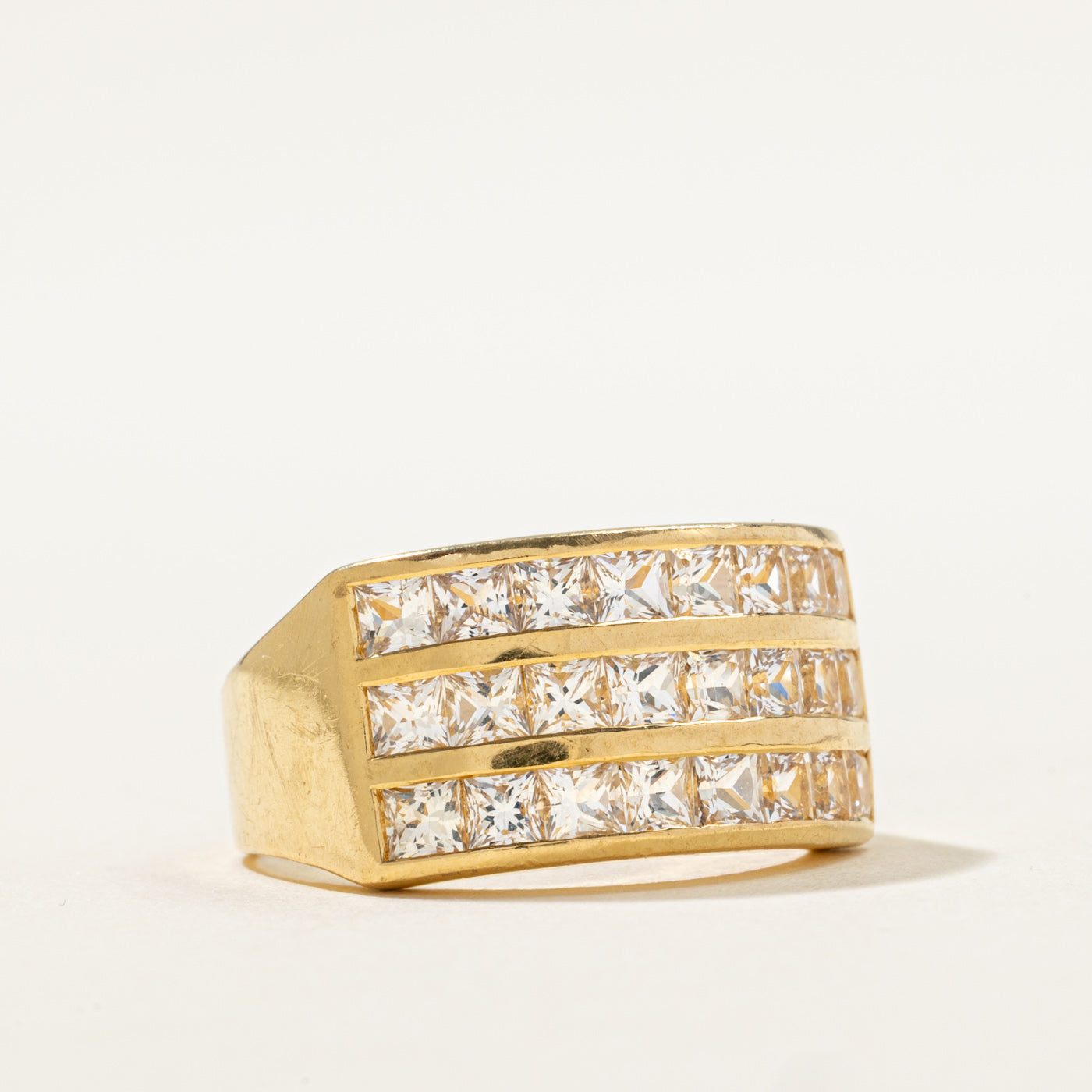 Bague saphir blanc à triple canal | 2,05 ct | Taille 7 |