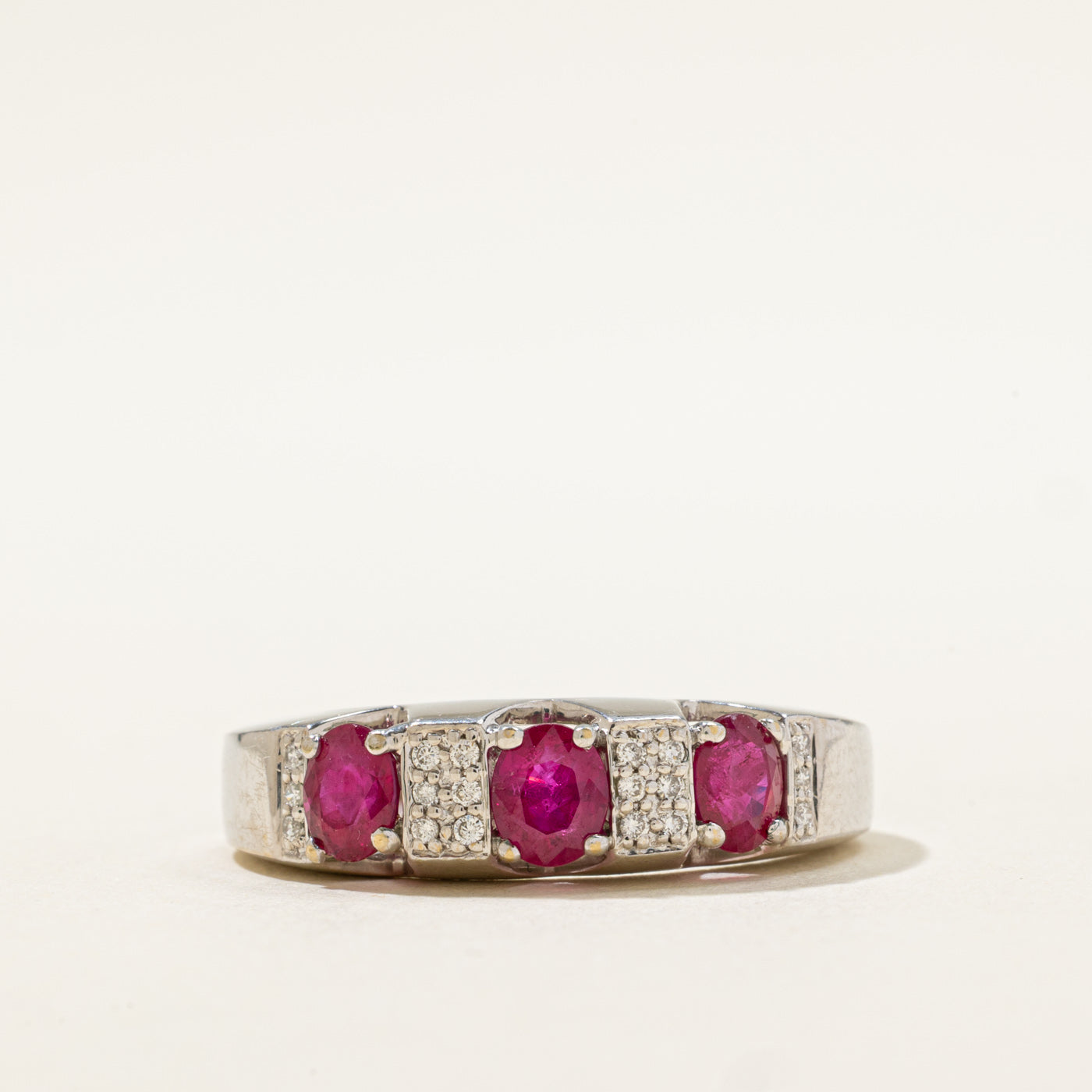 Flux Treated Ruby & Diamond Ring | 1.50ctw, 0.14ctw | SZ 10 |