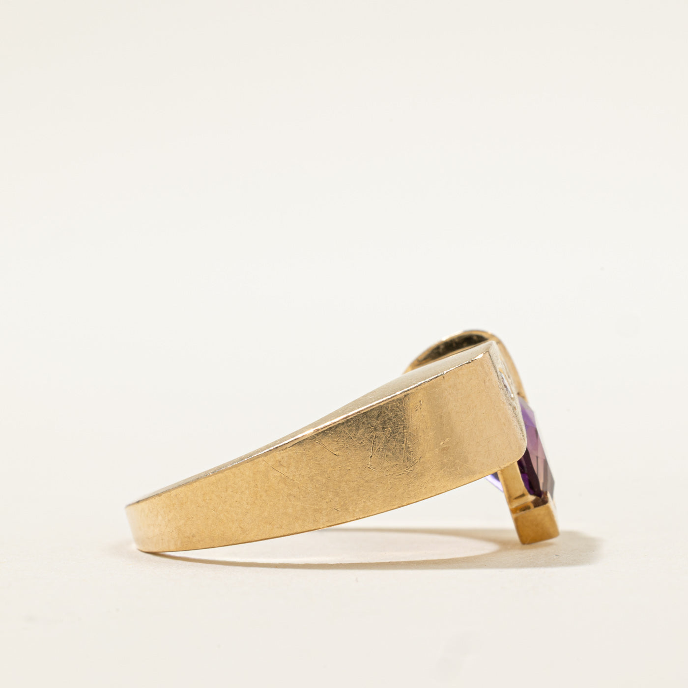 Amethyst & Diamond Abstract Ring | 1.00ct, 0.09ctw | SZ 10 |