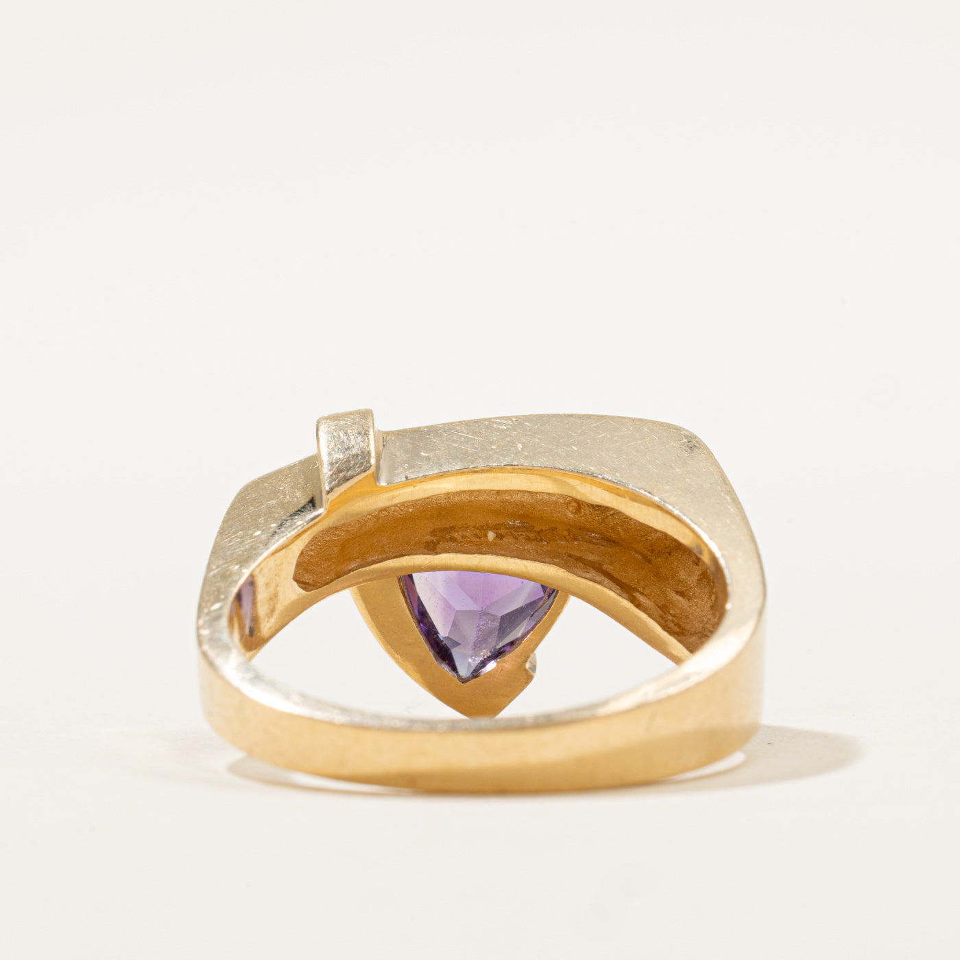 Amethyst & Diamond Abstract Ring | 1.00ct, 0.09ctw | SZ 10 |