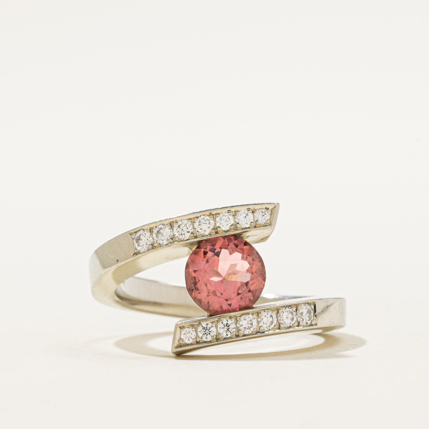 Pink Tourmaline & Diamond Ring | 1.10ct, 0.28ctw | SZ 7.25 |