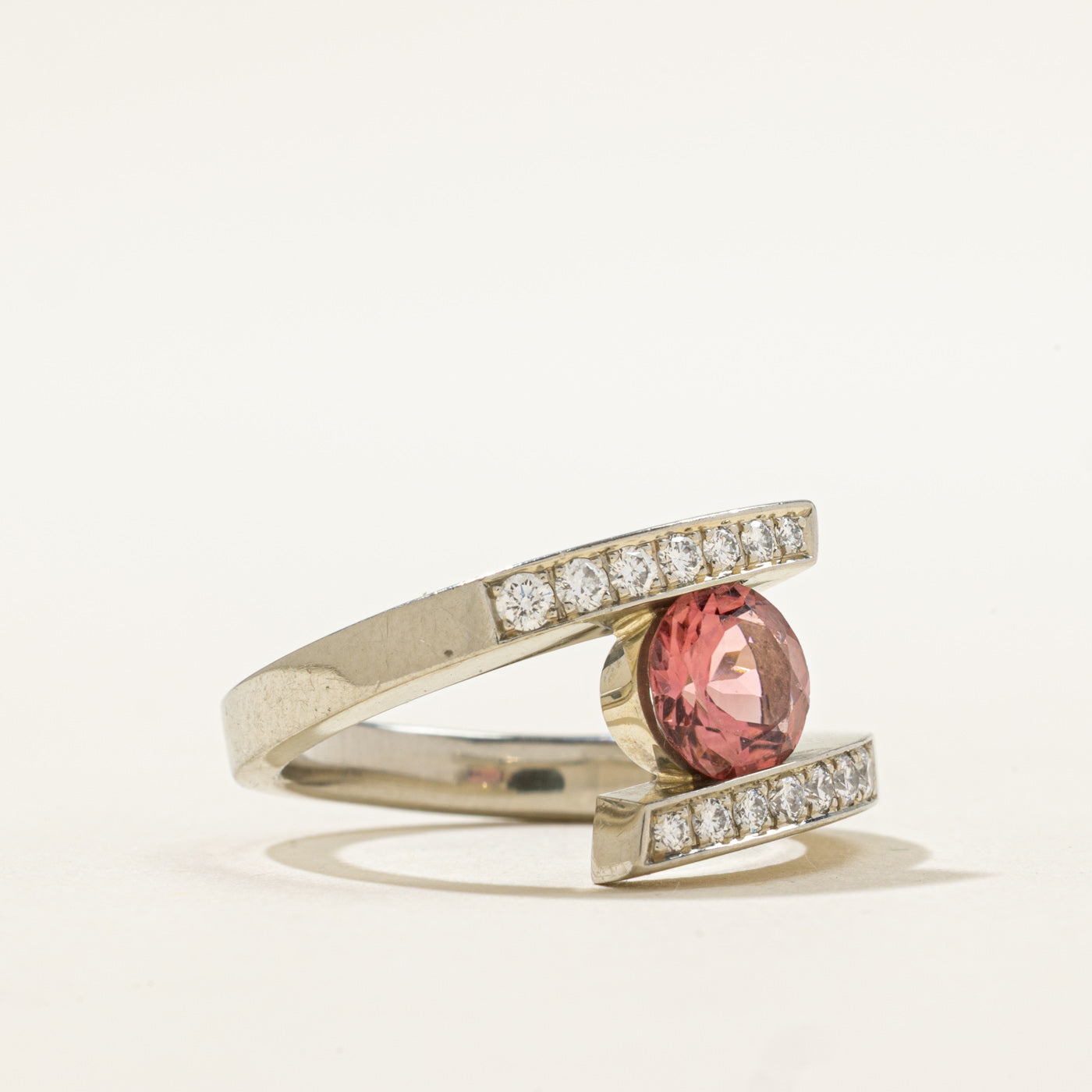 Pink Tourmaline & Diamond Ring | 1.10ct, 0.28ctw | SZ 7.25 |