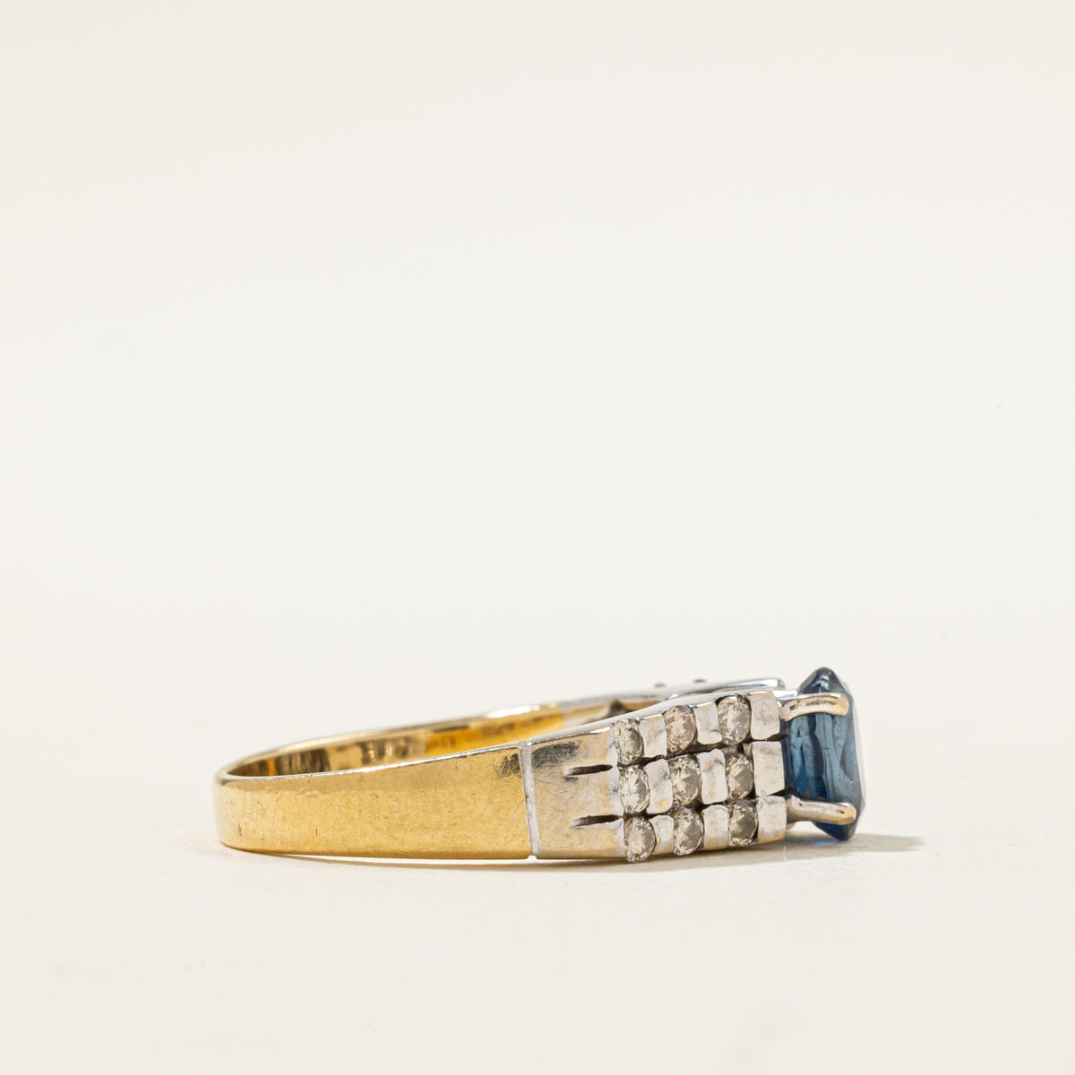 Blue Sapphire & Diamond Ring | 1.30ct, 0.53ctw | SZ 7.5 |