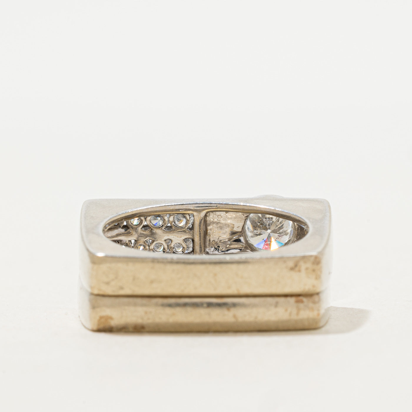 Diamond Bar Wedding Set | 1.26ctw | SZ 7.25 |