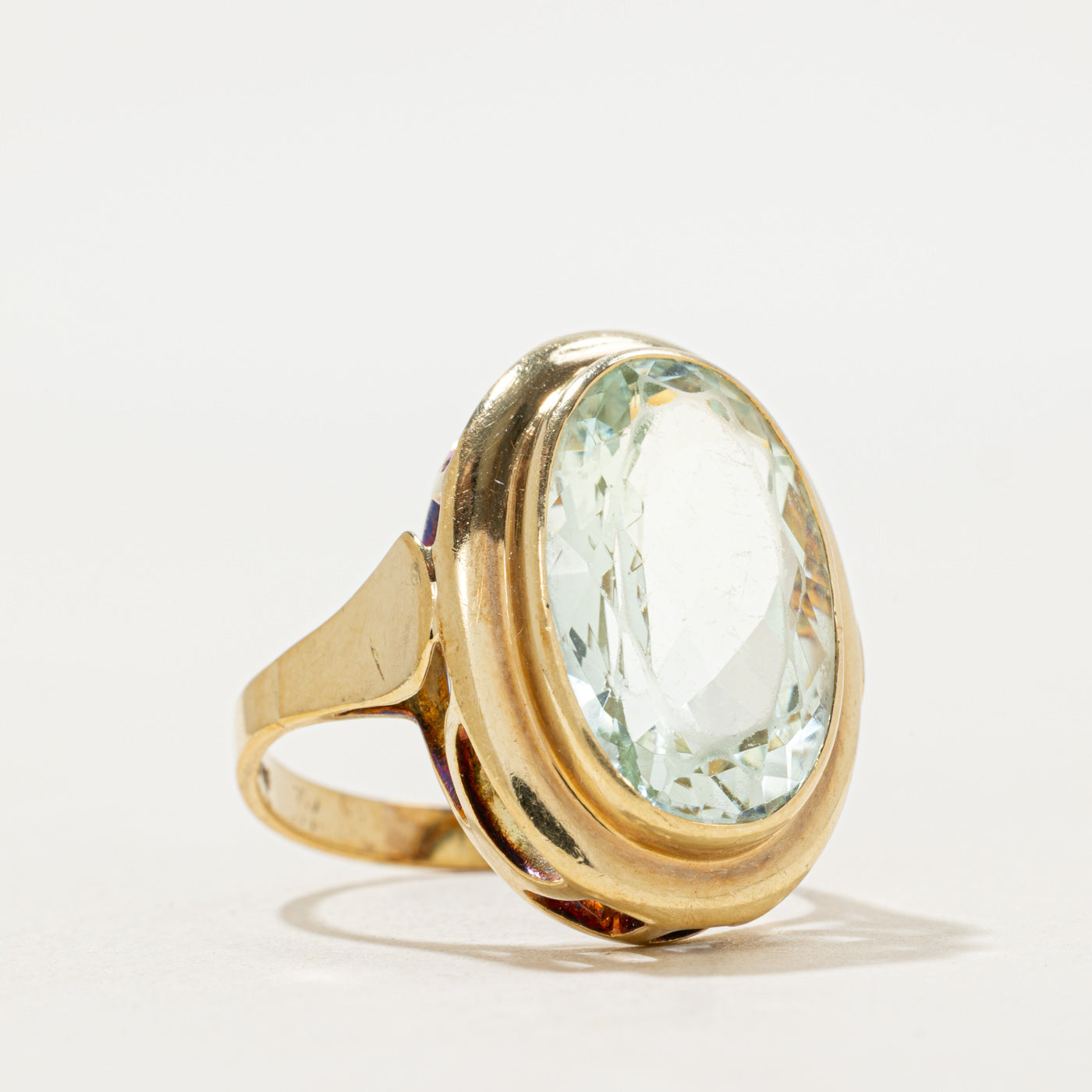 Bezel Set Heliodor Cocktail Ring | 8.75ct | SZ 7.5 |