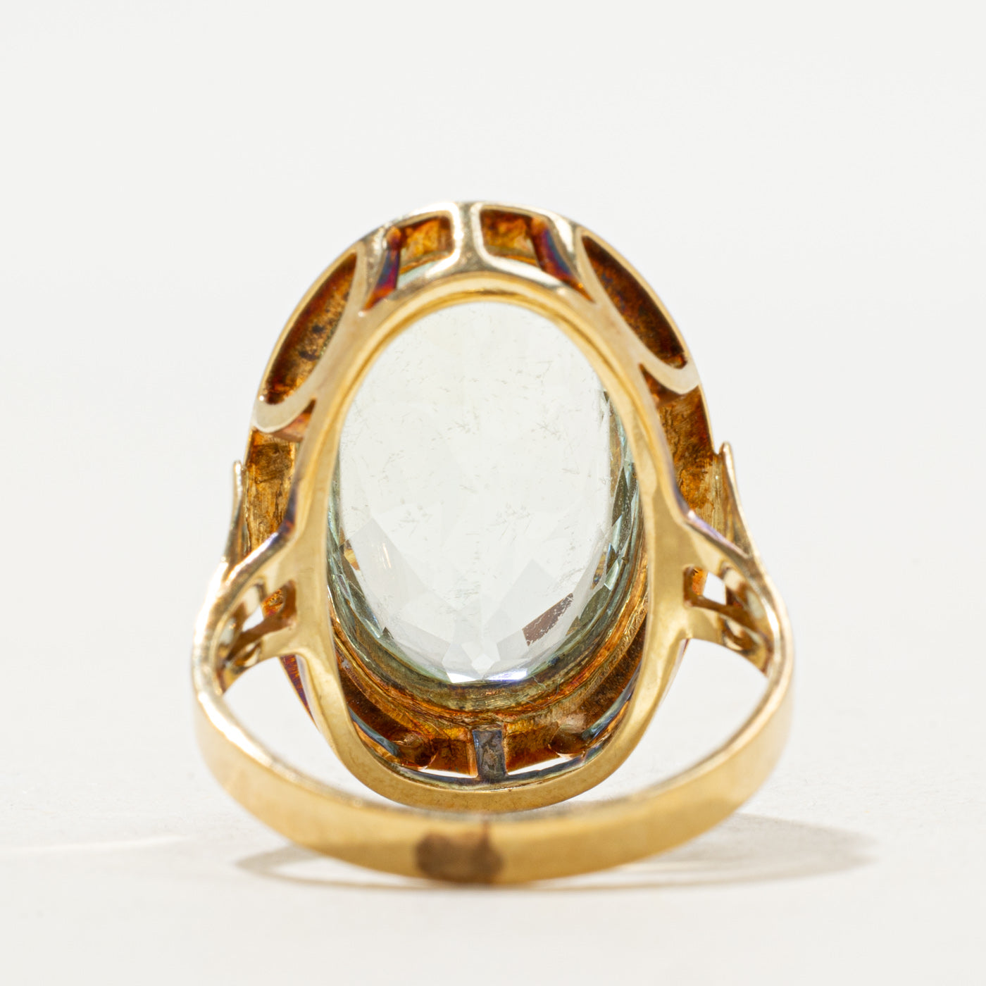 Bague cocktail Heliodor sertie clos | 8,75 ct | Taille 7,5 |