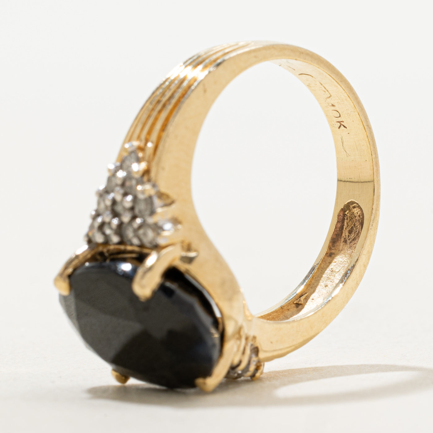 Blue Sapphire & Diamond Ring | 7.35ct, 0.40ctw | SZ 6.5 |