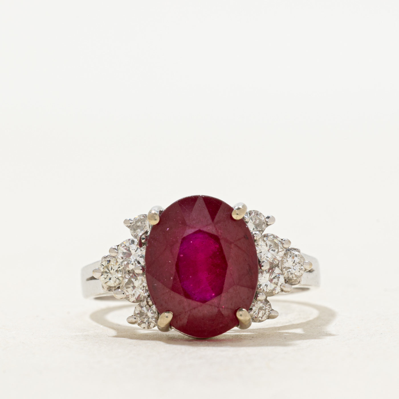 Glass Filled Ruby & Diamond Ring | 5.15ct, 0.60ctw | SZ 8 |