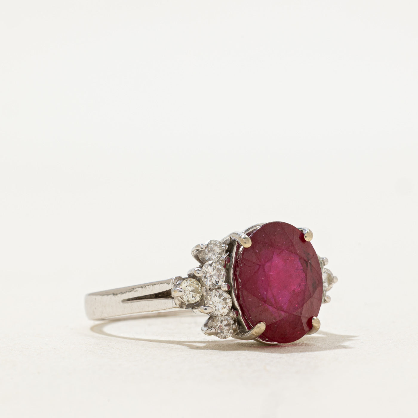 Glass Filled Ruby & Diamond Ring | 5.15ct, 0.60ctw | SZ 8 |