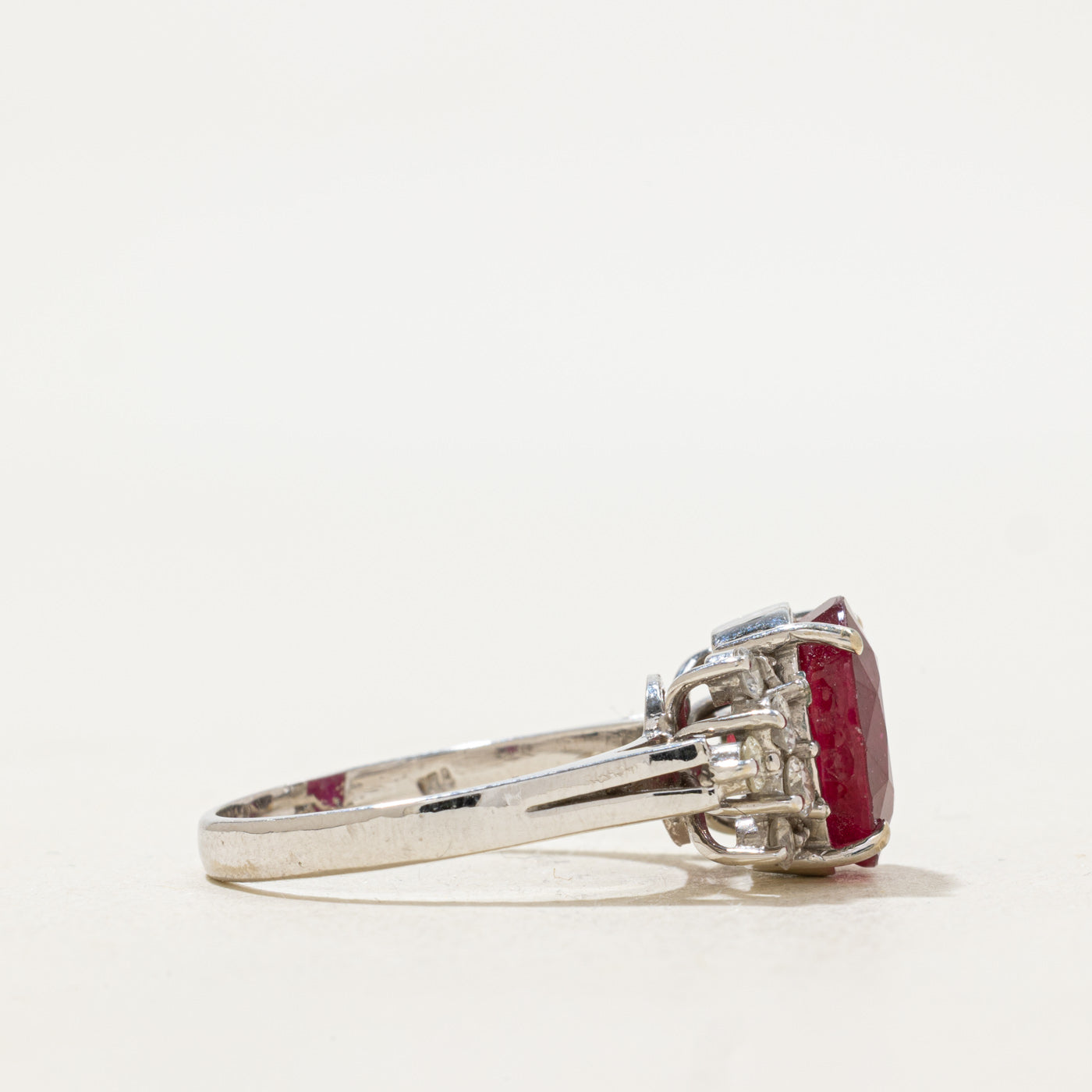 Glass Filled Ruby & Diamond Ring | 5.15ct, 0.60ctw | SZ 8 |