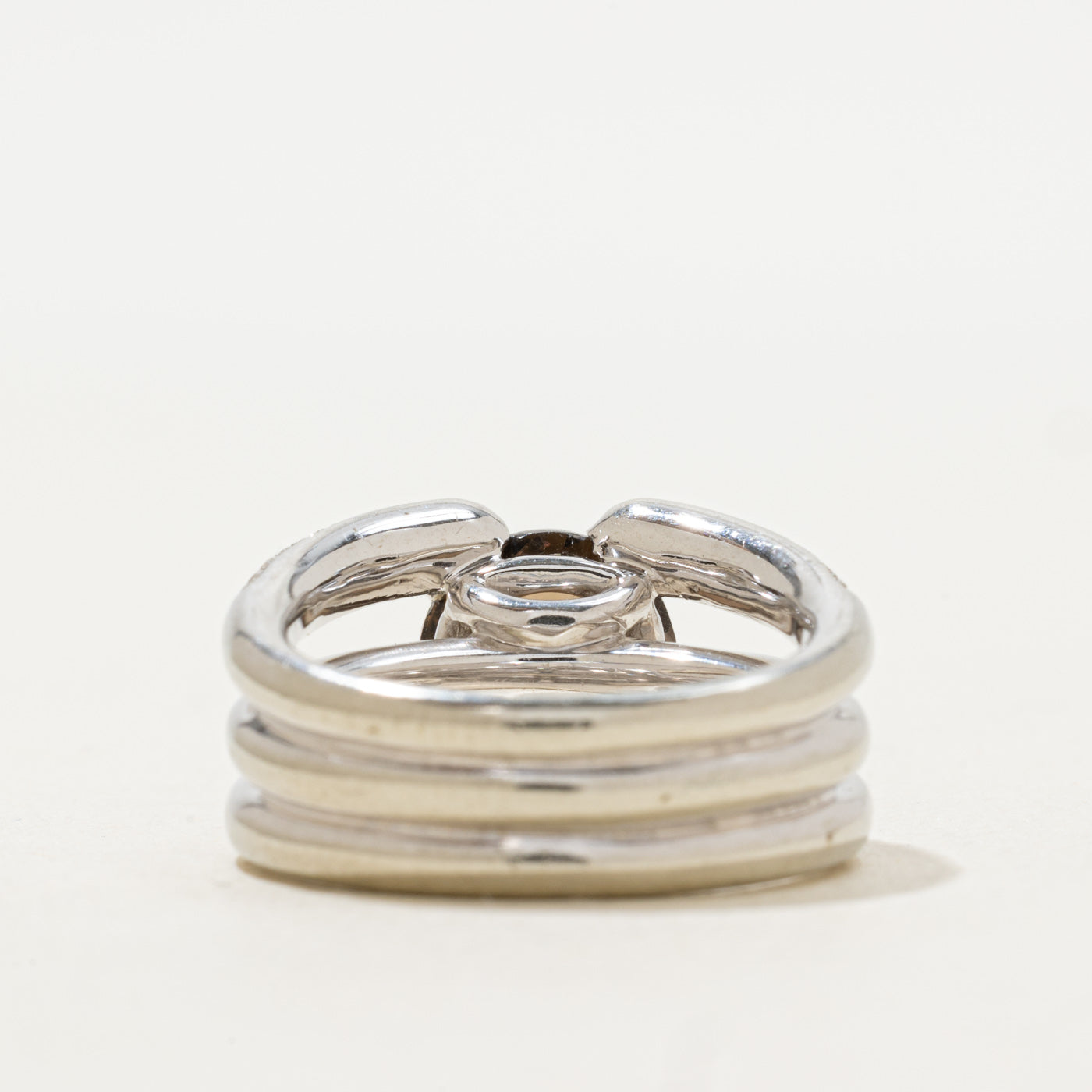 Smoky Quartz & Diamond Split Shank Ring | 0.60ctw, 2.00ct | SZ 6.5 |