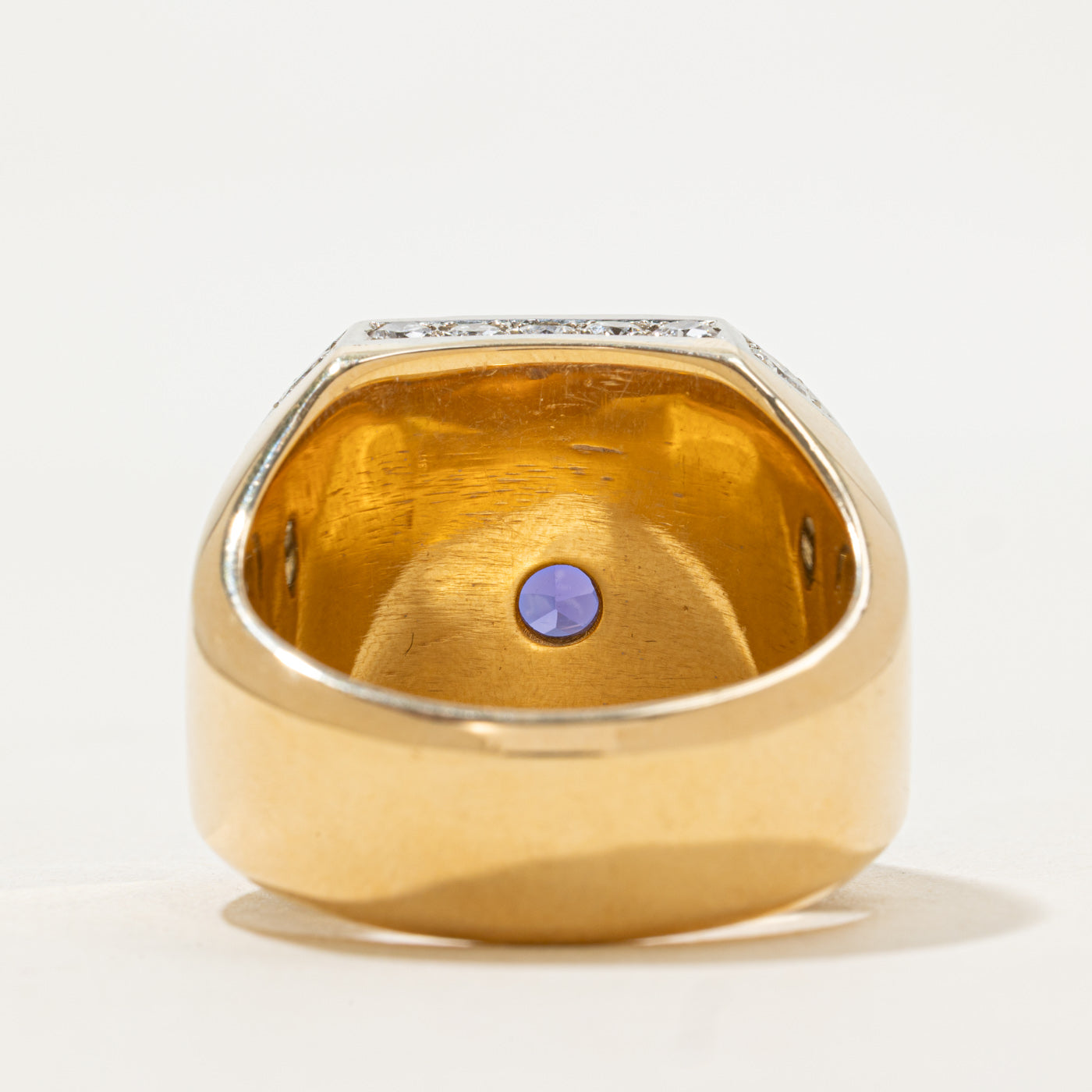 Bezel Set Tanzanite & Diamond Ring | 6.00ct, 4.92ctw | SZ 15.25 |