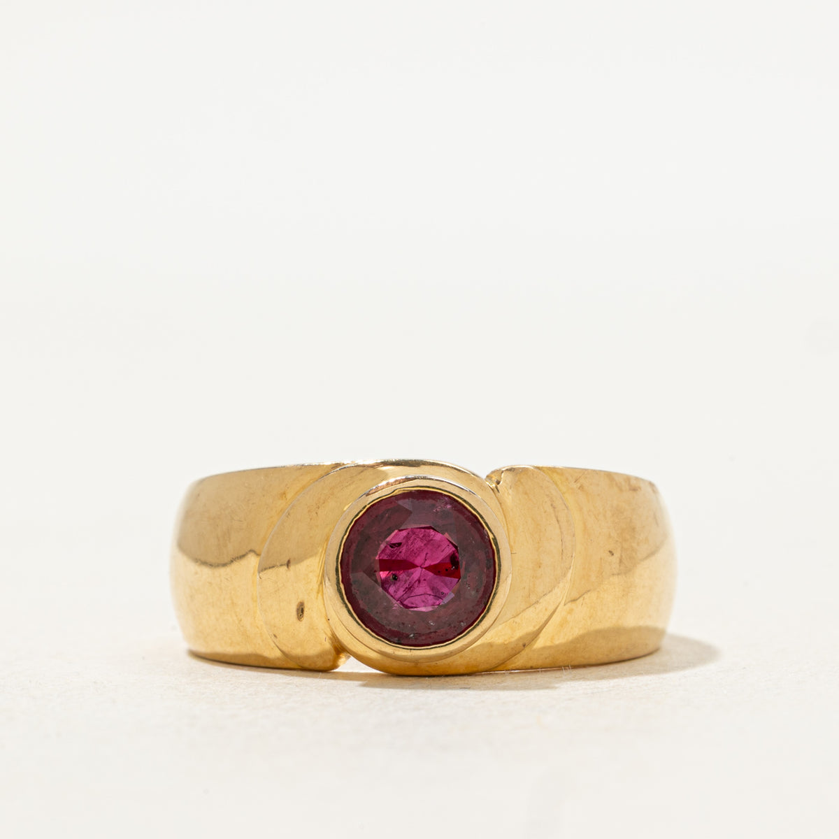 Bezel Set Solitaire Ruby Ring | 1.35ct | SZ 9.75
