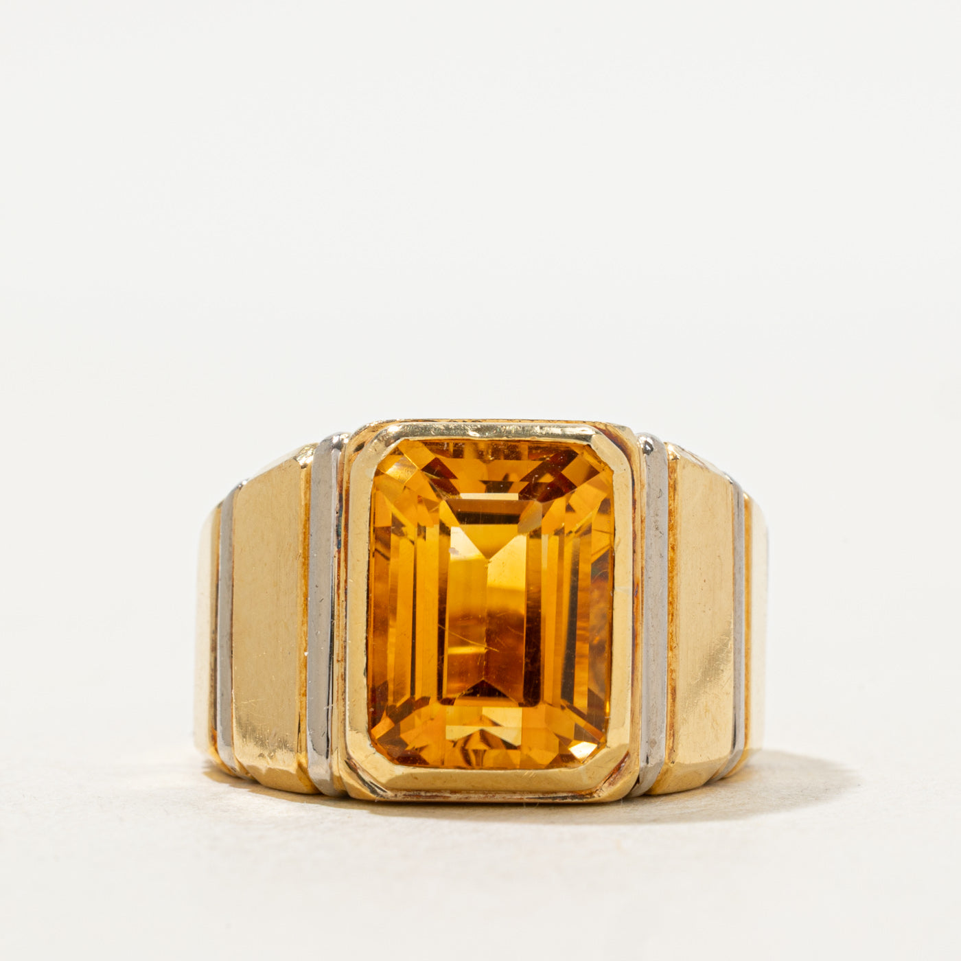 Bezel Set Citrine Ring | 7.00ct | SZ 8 |