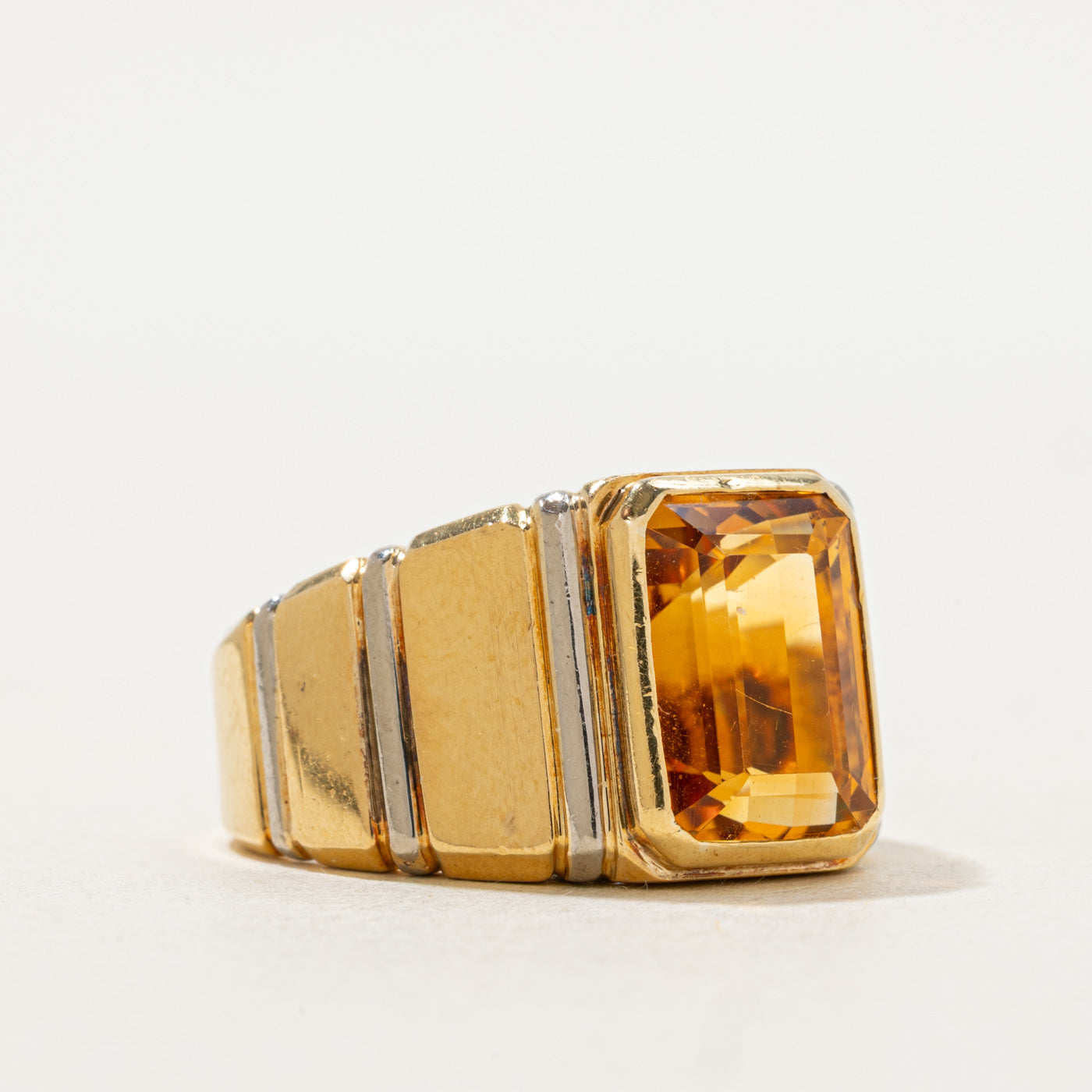 Bezel Set Citrine Ring | 7.00ct | SZ 8 |