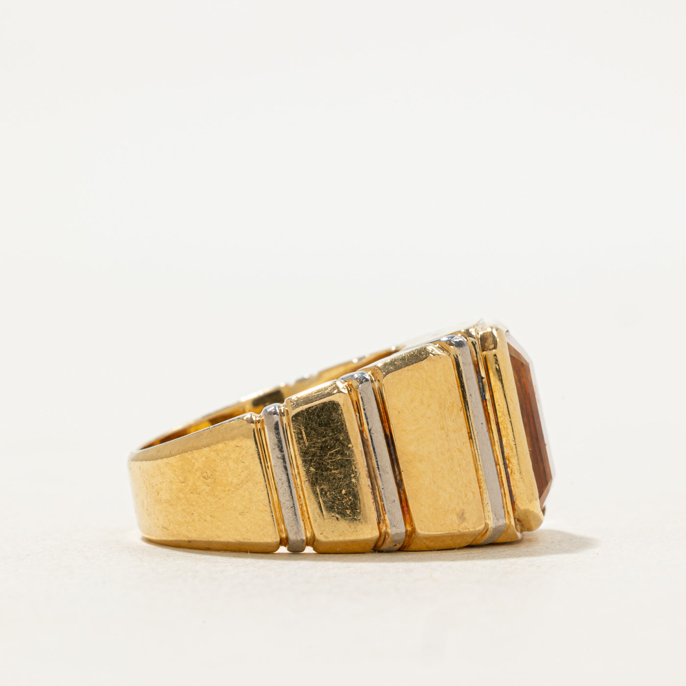 Bezel Set Citrine Ring | 7.00ct | SZ 8 |