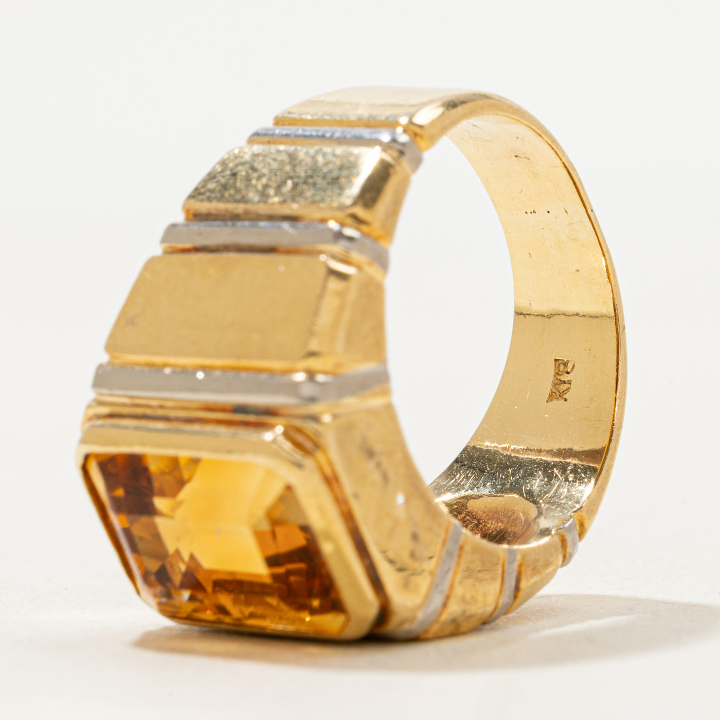 Bezel Set Citrine Ring | 7.00ct | SZ 8 |