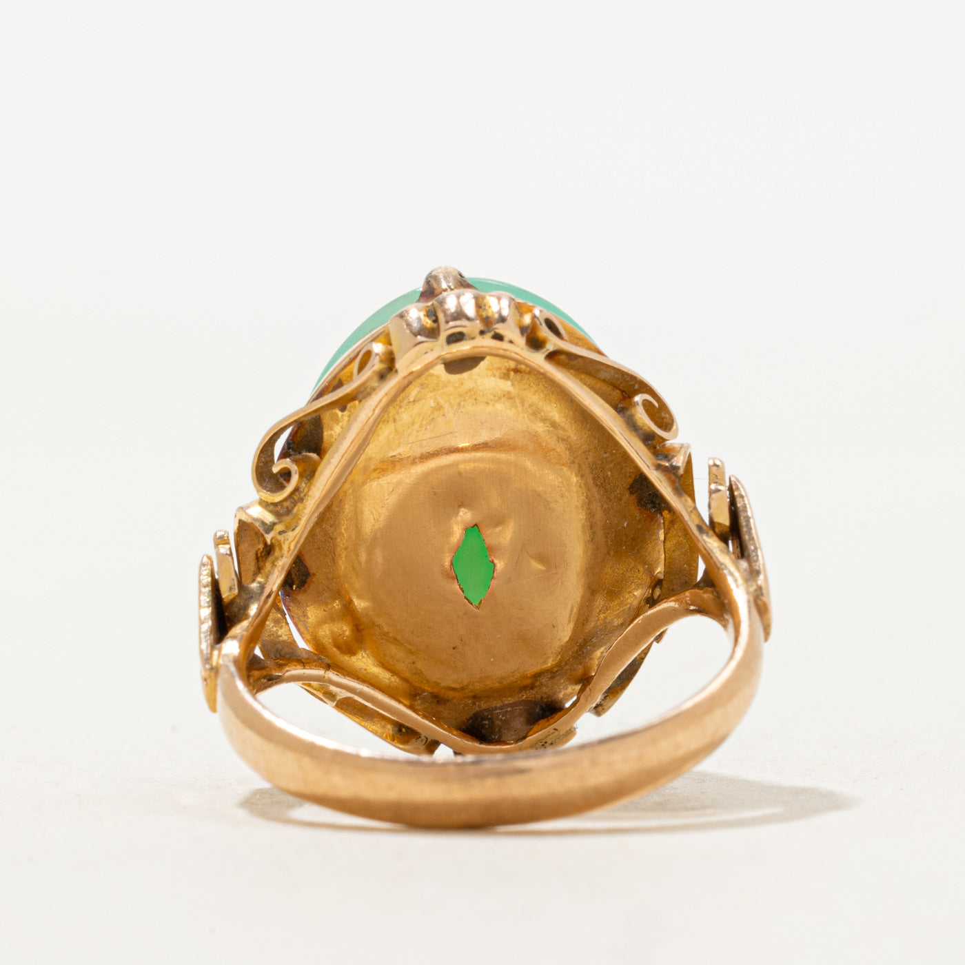 Mid Century Jadeite Cabochon Ring | 6.00ct | SZ 4.5 |