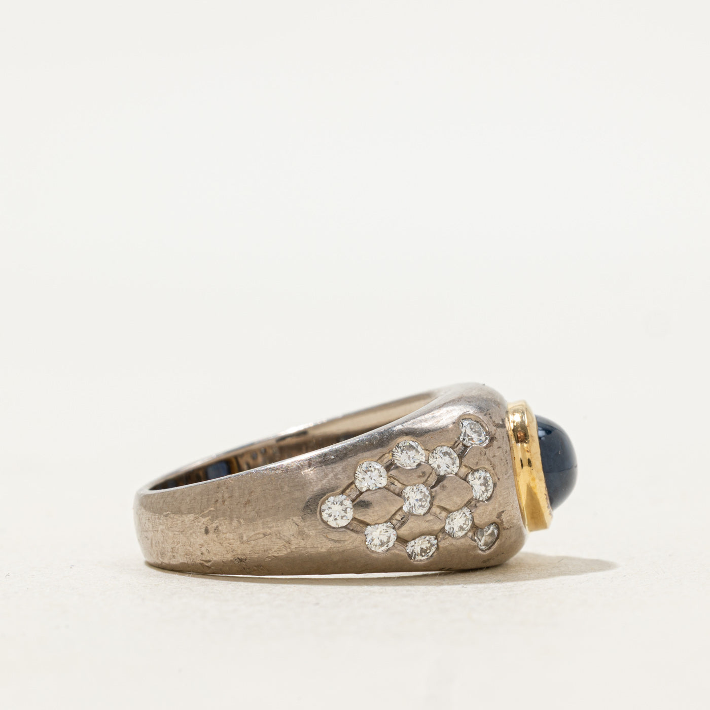 Cabochon Sapphire & Diamond Ring | 2.00ct, 0.62ctw | SZ 7.25 |