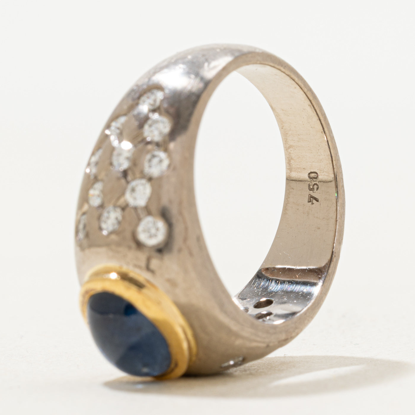 Cabochon Sapphire & Diamond Ring | 2.00ct, 0.62ctw | SZ 7.25 |