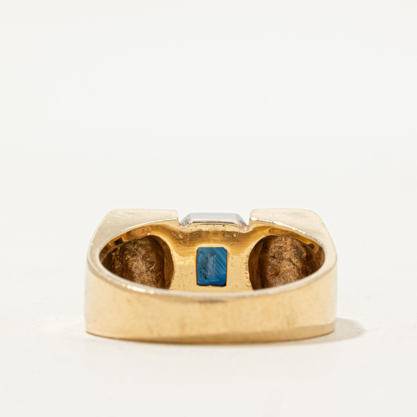 Sapphire & Diamond Flat Edge Ring | 2.34ct, 0.06ctw | SZ 12 |