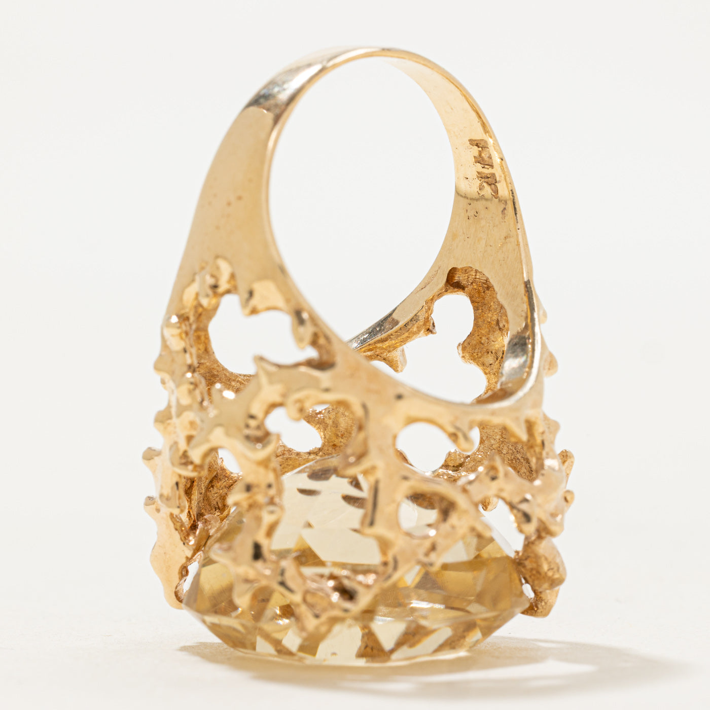 Bague cocktail en citrine taille Asscher | 23,00 ct | Taille 7 |