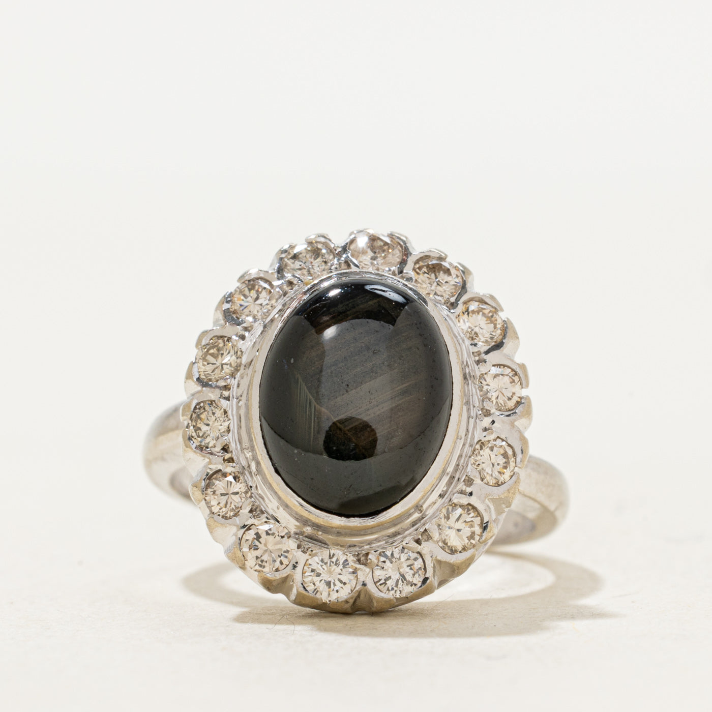 Star Grey Sapphire & Diamond Cocktail Ring | 4.60ct, 0.50ctw | SZ 5.5 |
