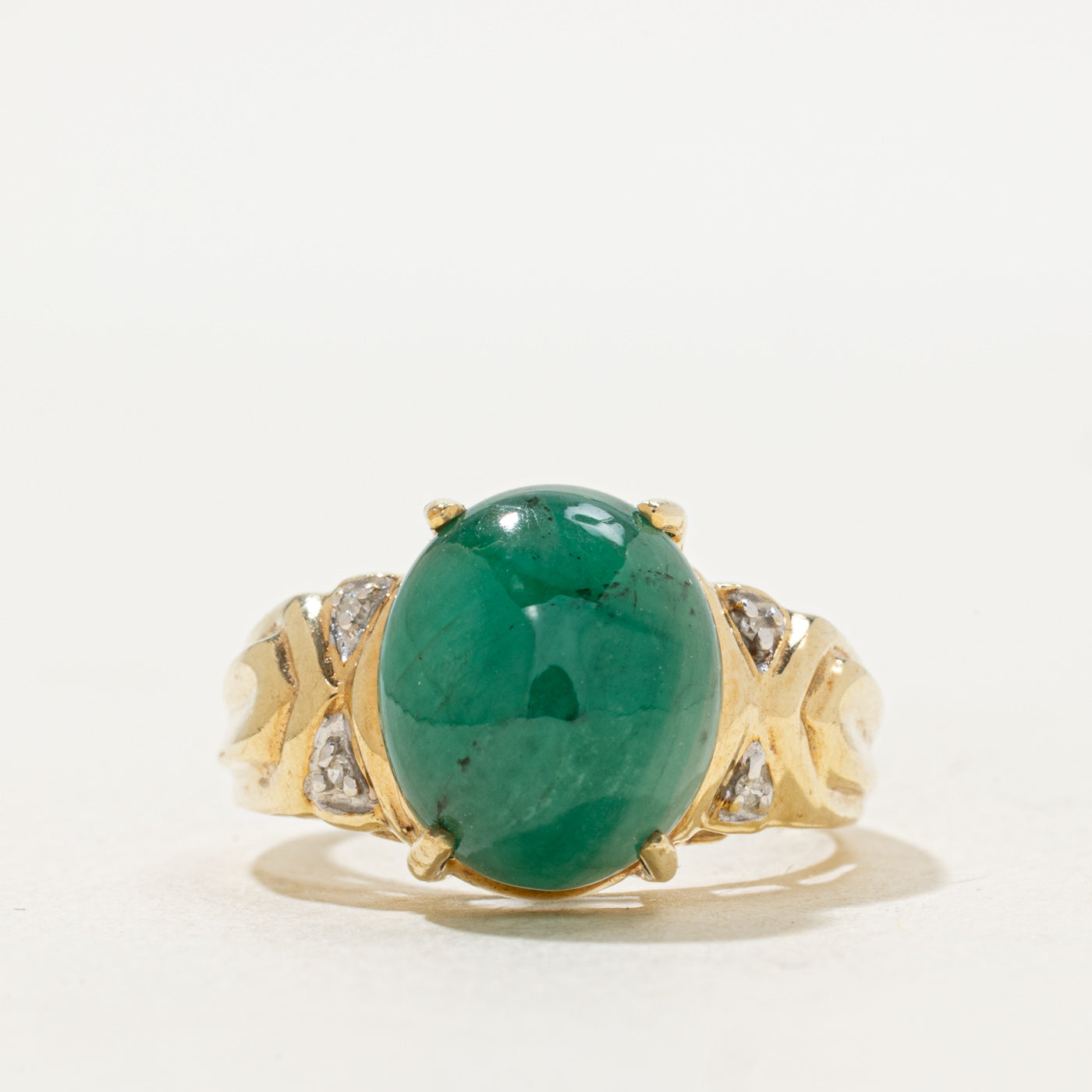 Emerald & Diamond Cocktail Ring | 7.25ct, 0.02ctw | SZ 7.5 |