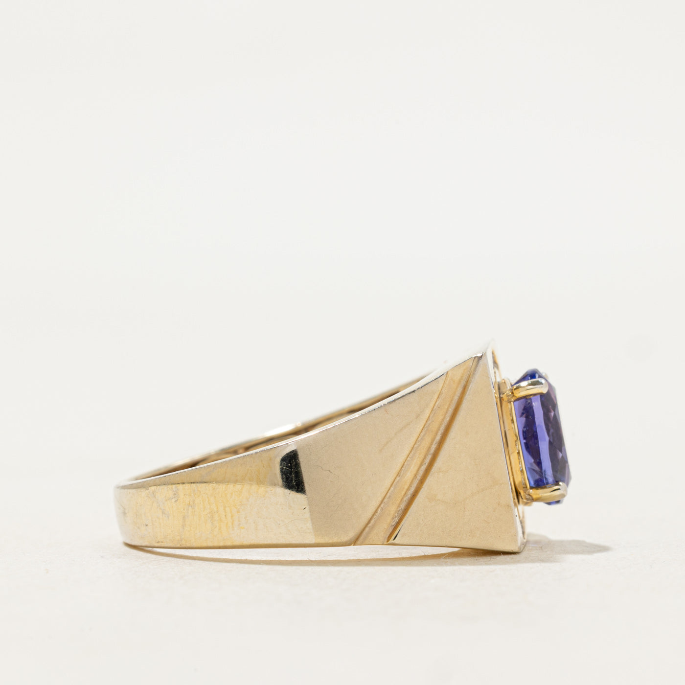 Tanzanite & Diamond Halo Signet Ring | 2.50ct, 0.40ctw | SZ 11.25 |