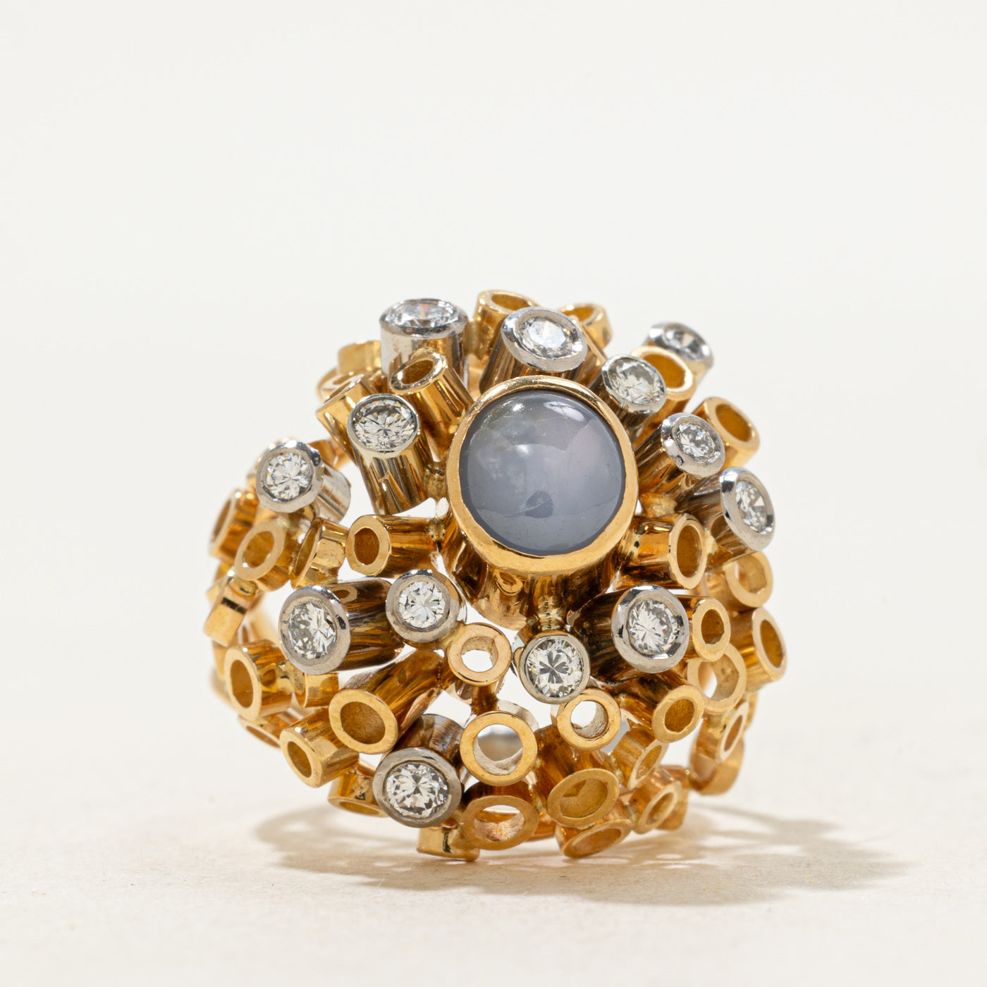 Star Sapphire & Diamond Cocktail Ring | 1.50ct, 0.32ctw | SZ 3.5 |