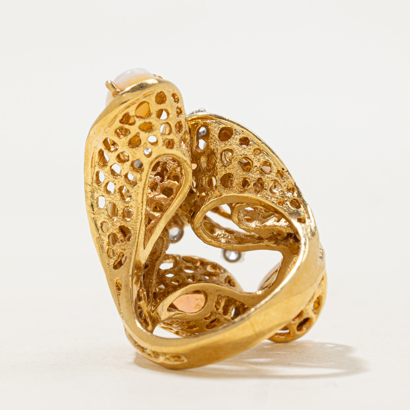 Opal & Diamond Cocktail Ring | 1.80ctw, 0.28ctw | SZ 6 |