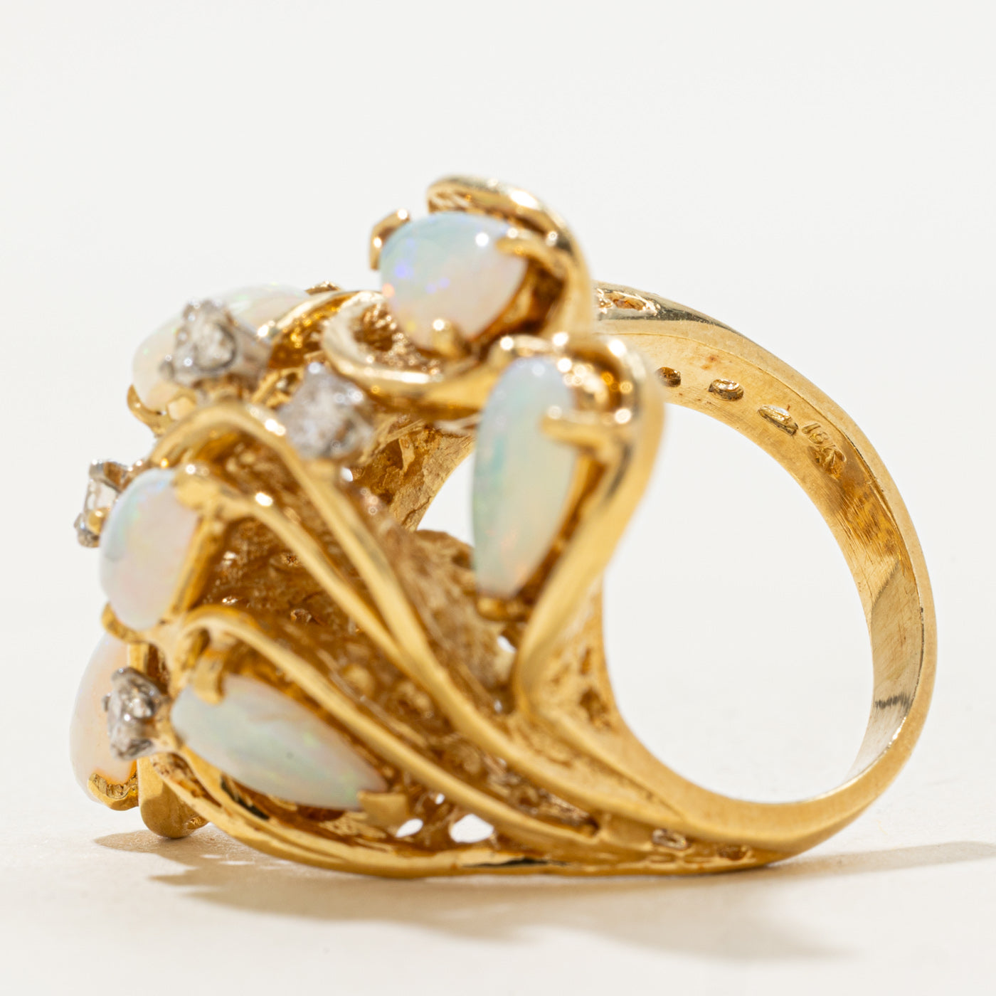 Opal & Diamond Cocktail Ring | 1.80ctw, 0.28ctw | SZ 6 |