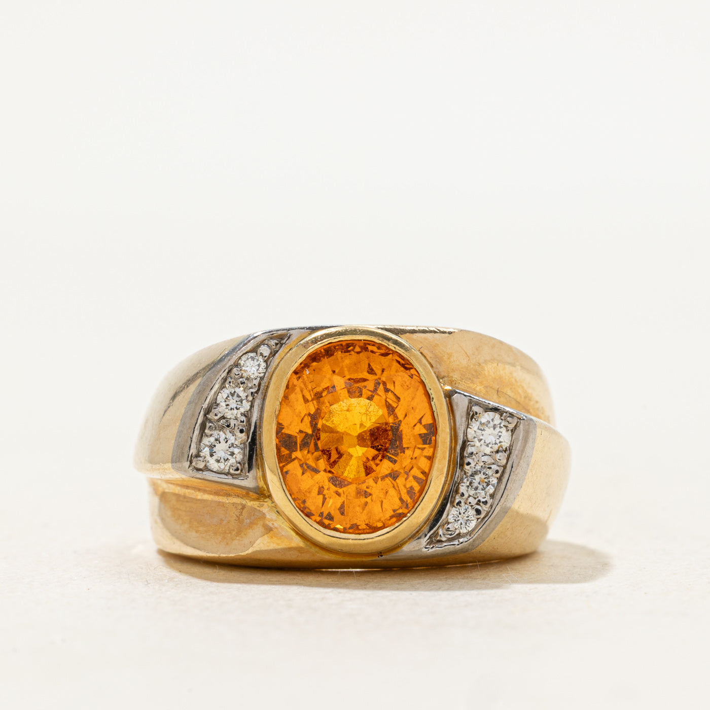 Mandarin Garnet & Diamond Cocktail Ring | 4.10ct, 0.16ctw | SZ 6.25 |