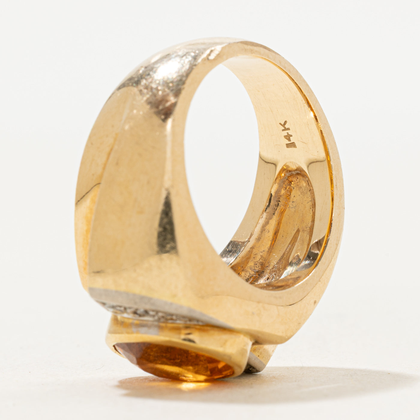 Mandarin Garnet & Diamond Cocktail Ring | 4.10ct, 0.16ctw | SZ 6.25 |