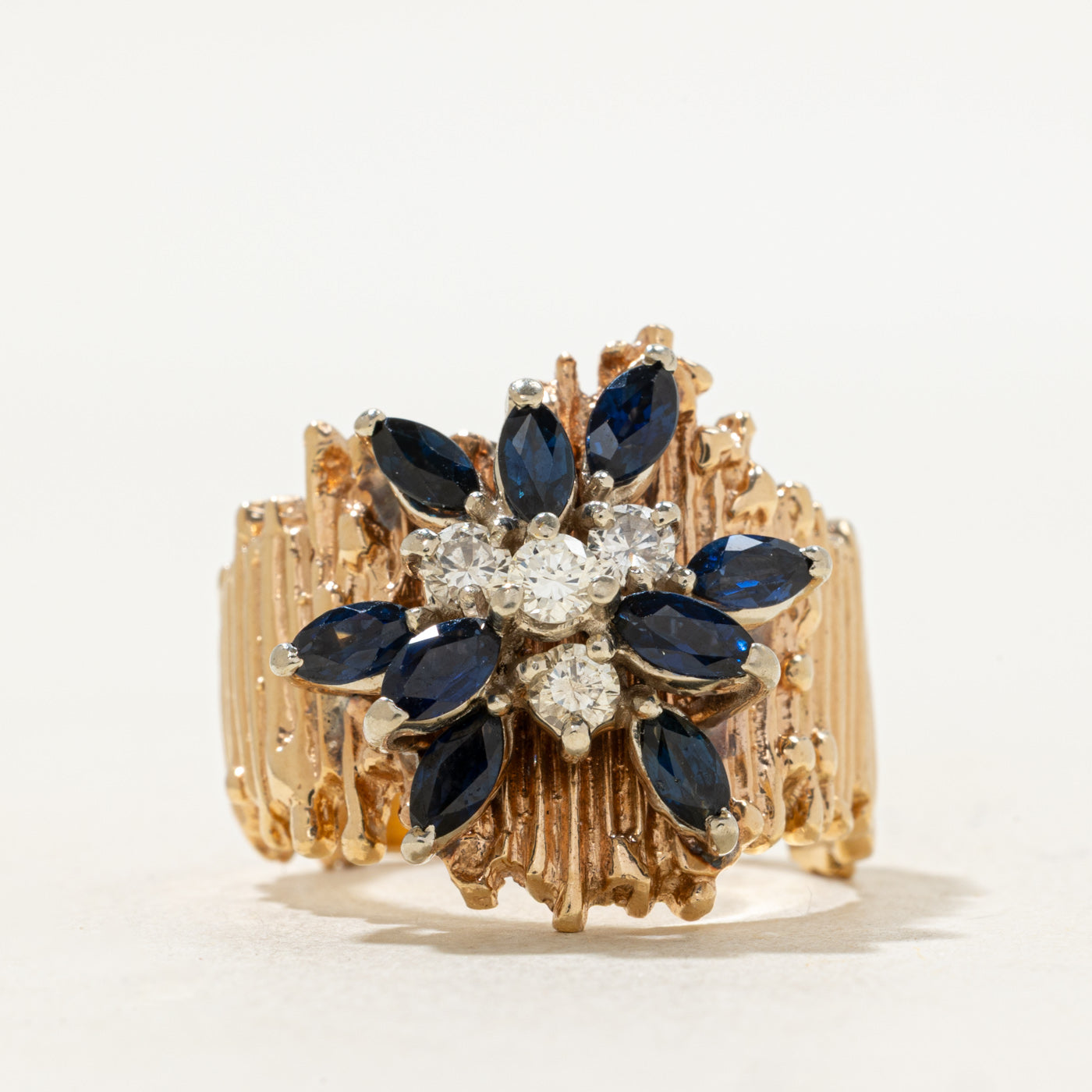 Sapphire & Diamond Cocktail Ring | 1.25ctw, 0.40ctw | SZ 8.75 |