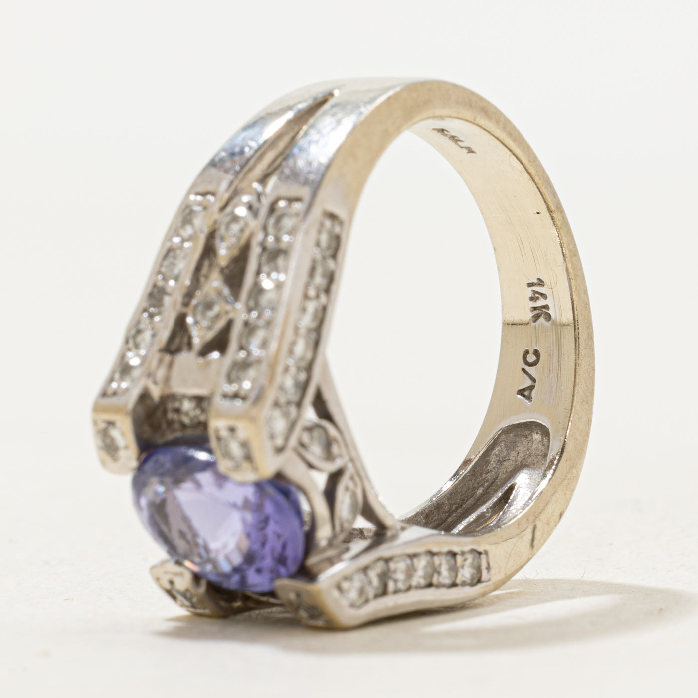Tanzanite & Diamond Split Shank Ring | 1.80ct | 0.60ctw | SZ 6 |
