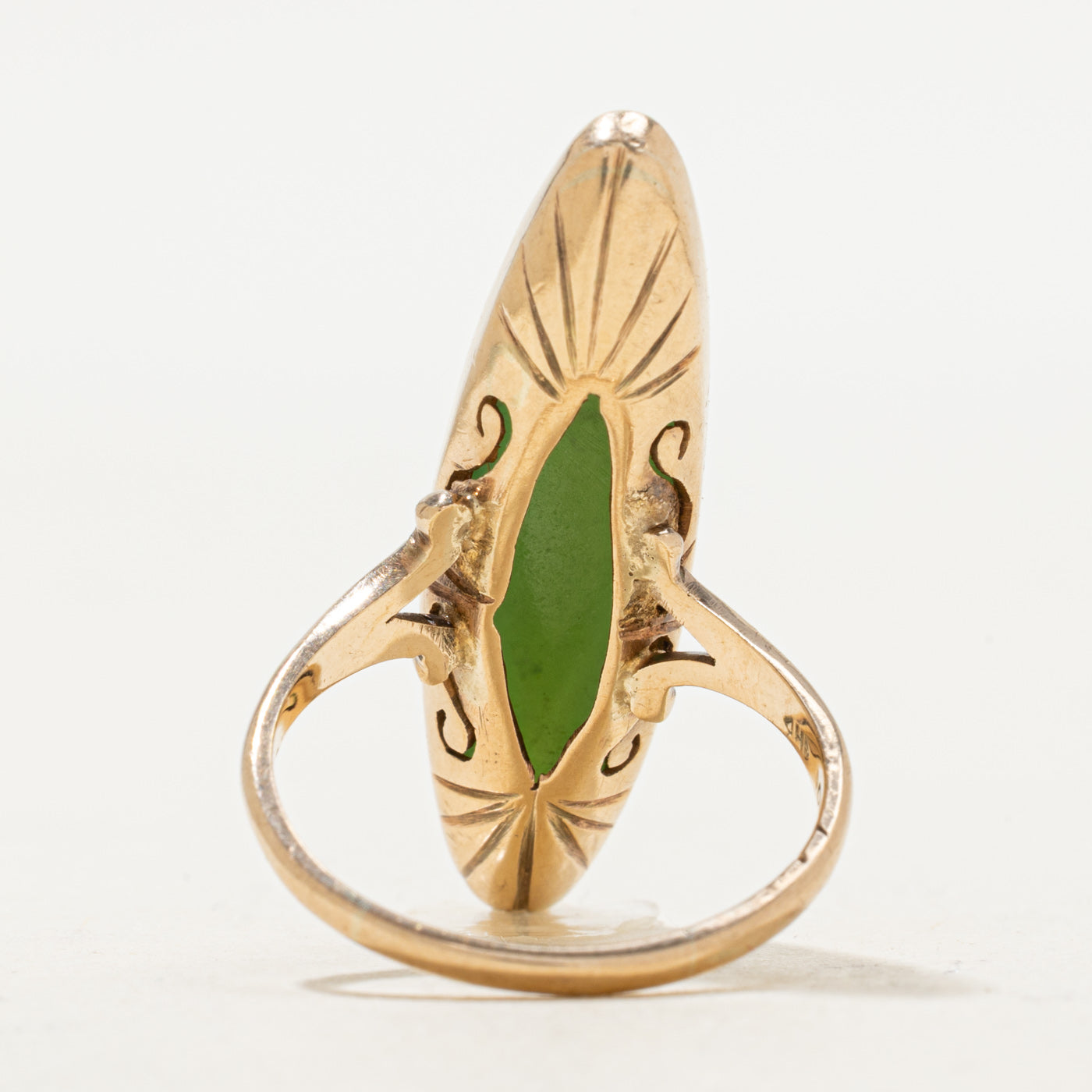 Nephrite Jade Navette Ring | 11.50ct | SZ 7.75 |