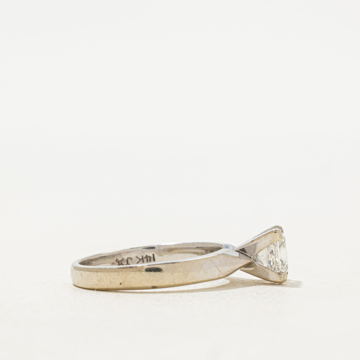 Bague solitaire diamant taille princesse GIA | 1,01 ct VS1 H | Taille 6,25 |