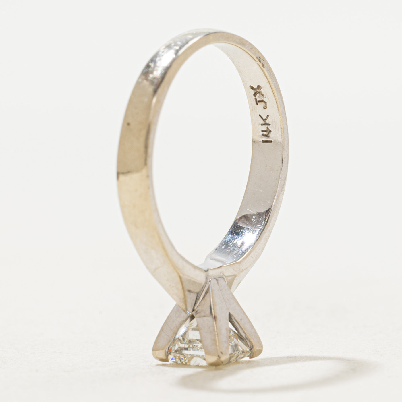 Bague solitaire diamant taille princesse GIA | 1,01 ct VS1 H | Taille 6,25 |