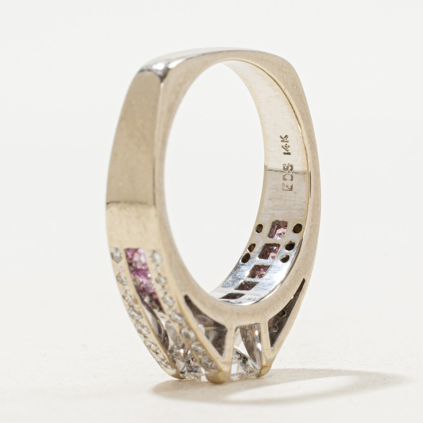 High Set Diamond & Sapphire Engagement Ring | 0.92 ctw, SZ 7 |