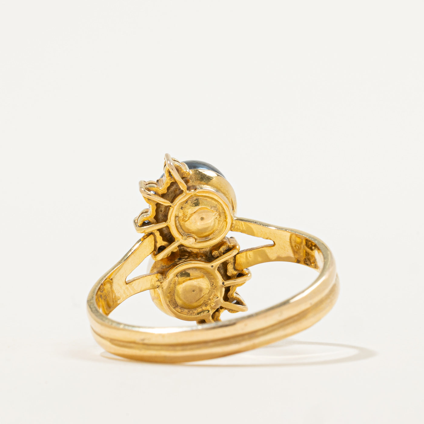 Bague bicolore perle et diamant | 0,08 ct | Taille 10,5 |